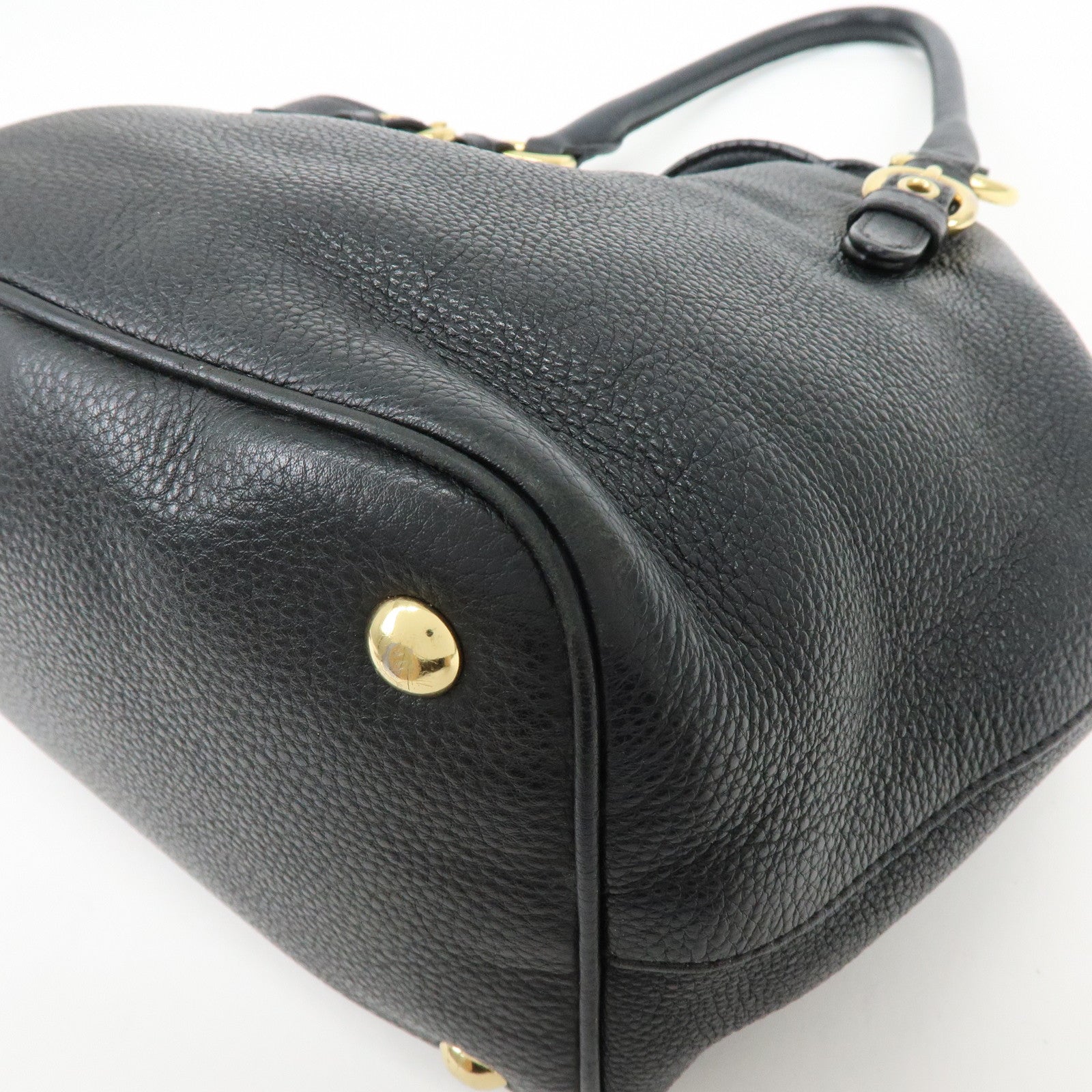 MIU MIU Vittello Phoenix Leather 2Way Hand Shoulder Bag 5BE886
