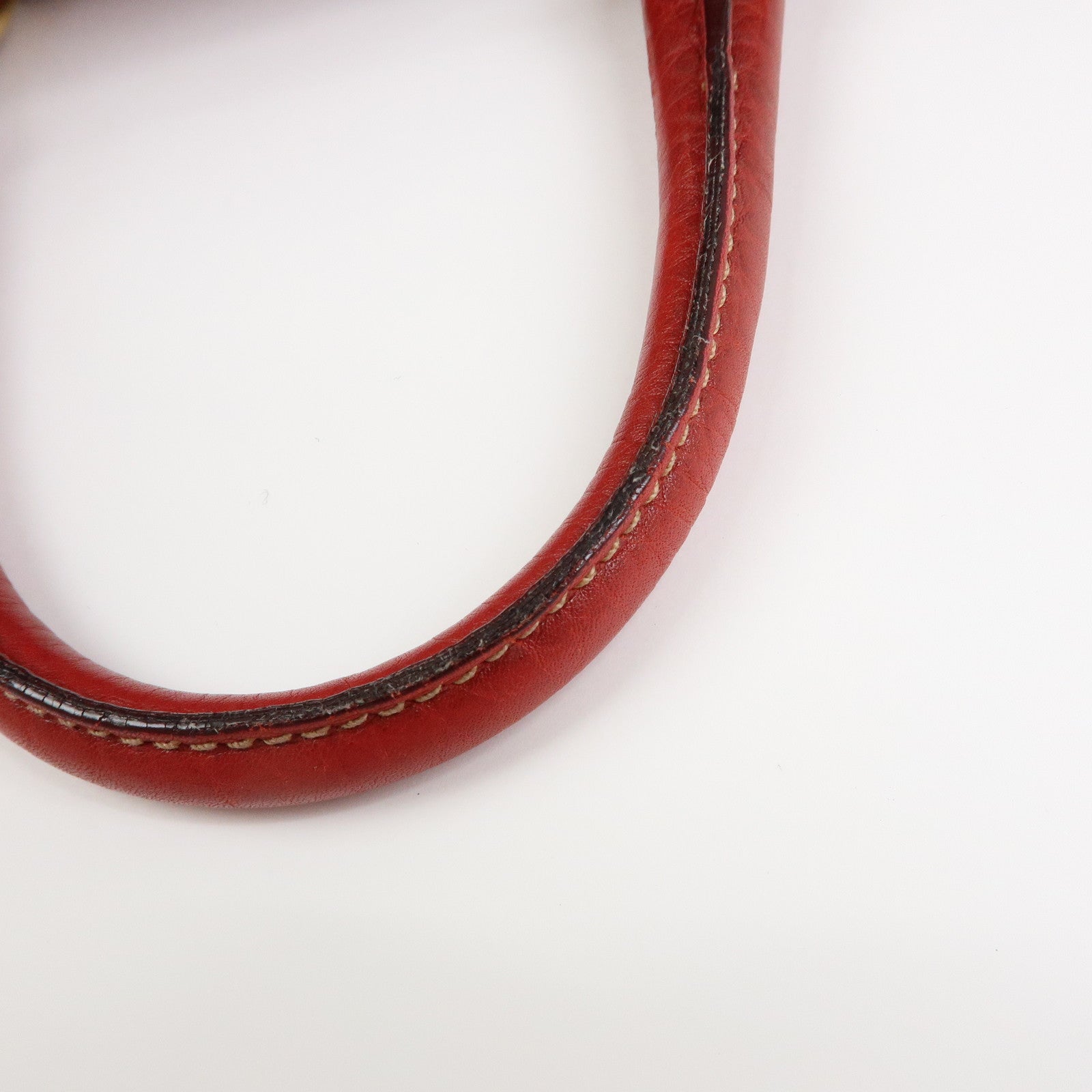 PRADA Logo Calf Leather 2Way Bag Hand Bag Shoulder Bag Red