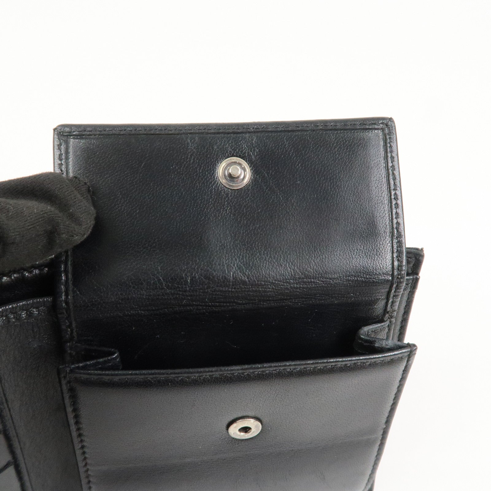 CHANEL New Travel Line Nylon Jacquard Compact Wallet Black A14342