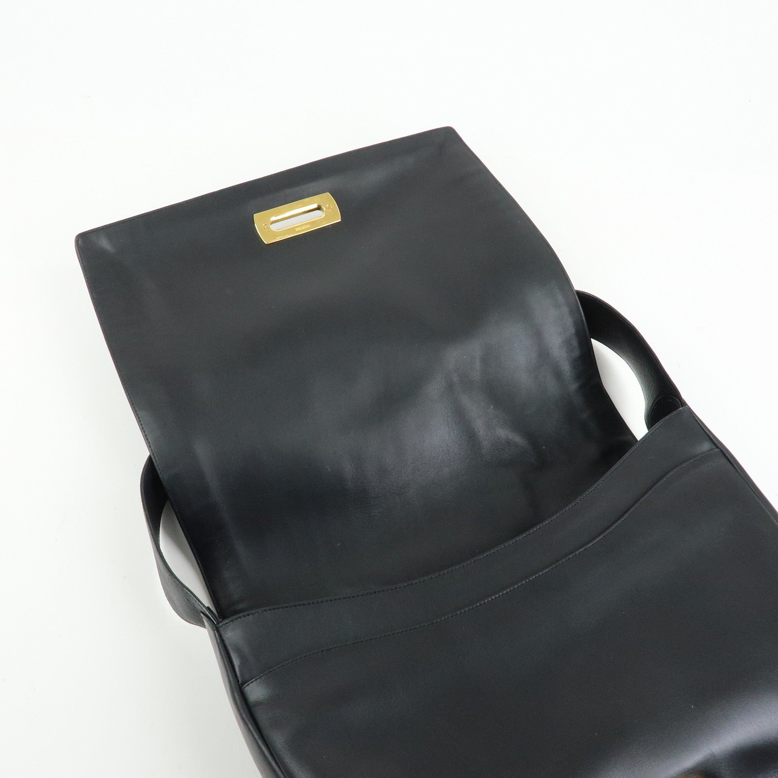 Ferragamo Gancini Calf Hair Leather Shoulder Crossbody Bag Black