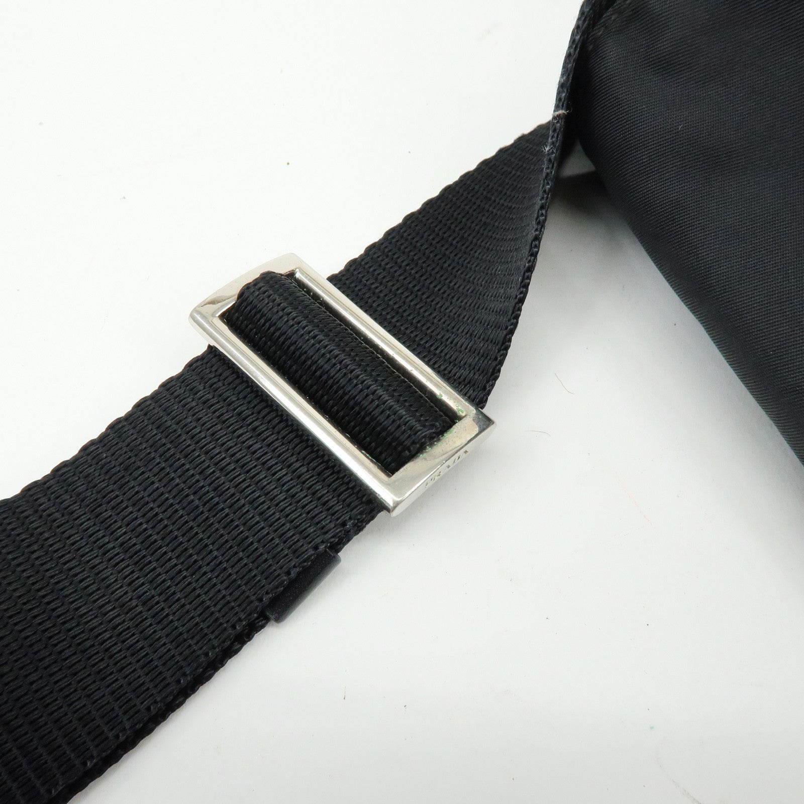 PRADA Triangle Logo Nylon Leather Shoulder Bag Crossbody Bag Black