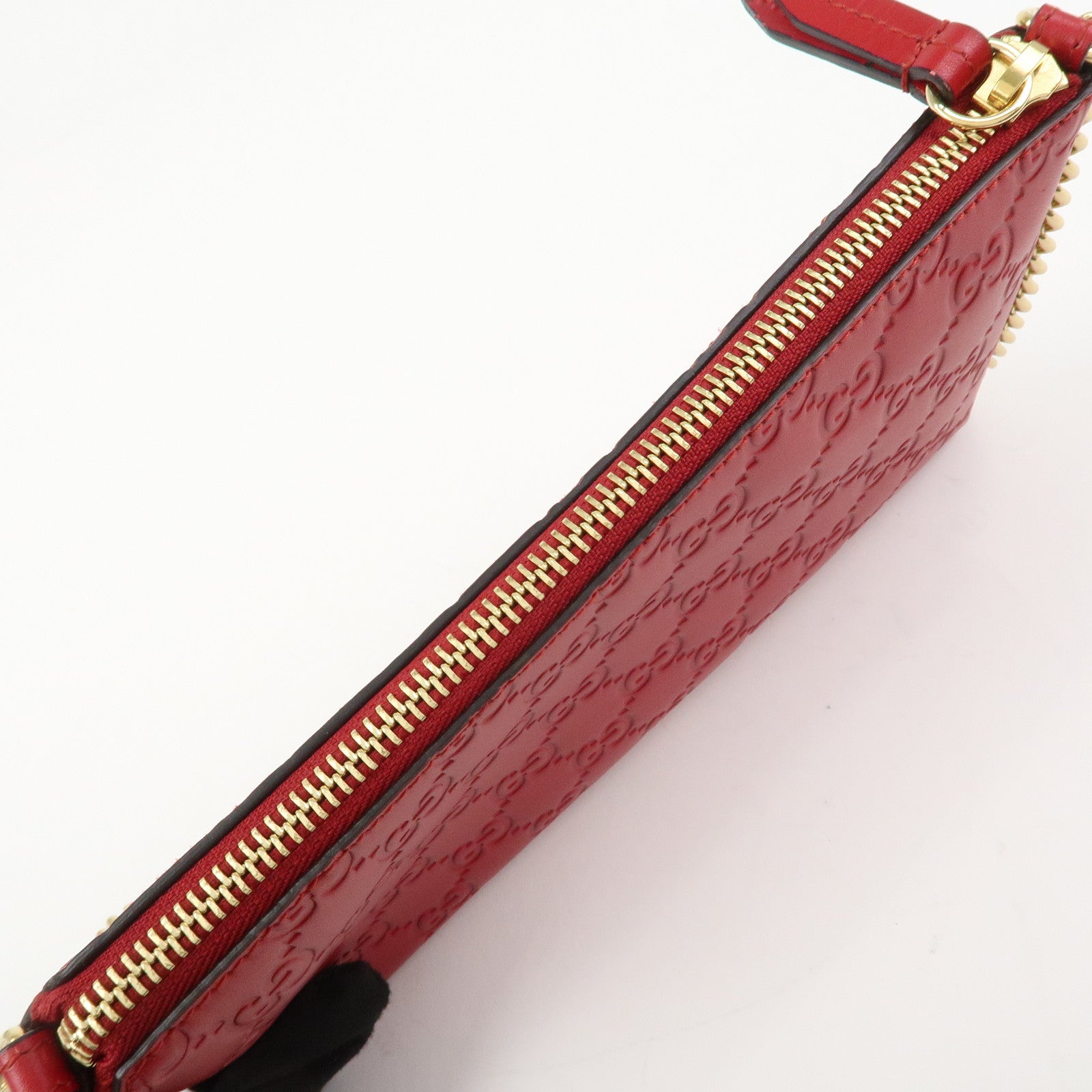GUCCI Guccissima Leather Chain Shoulder Bag Pouch Red 428449
