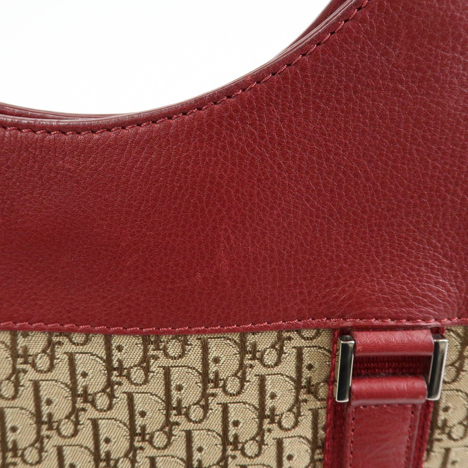 Christian Dior Street Chic Trotter Jaquard Canvas Leather Hand Bag