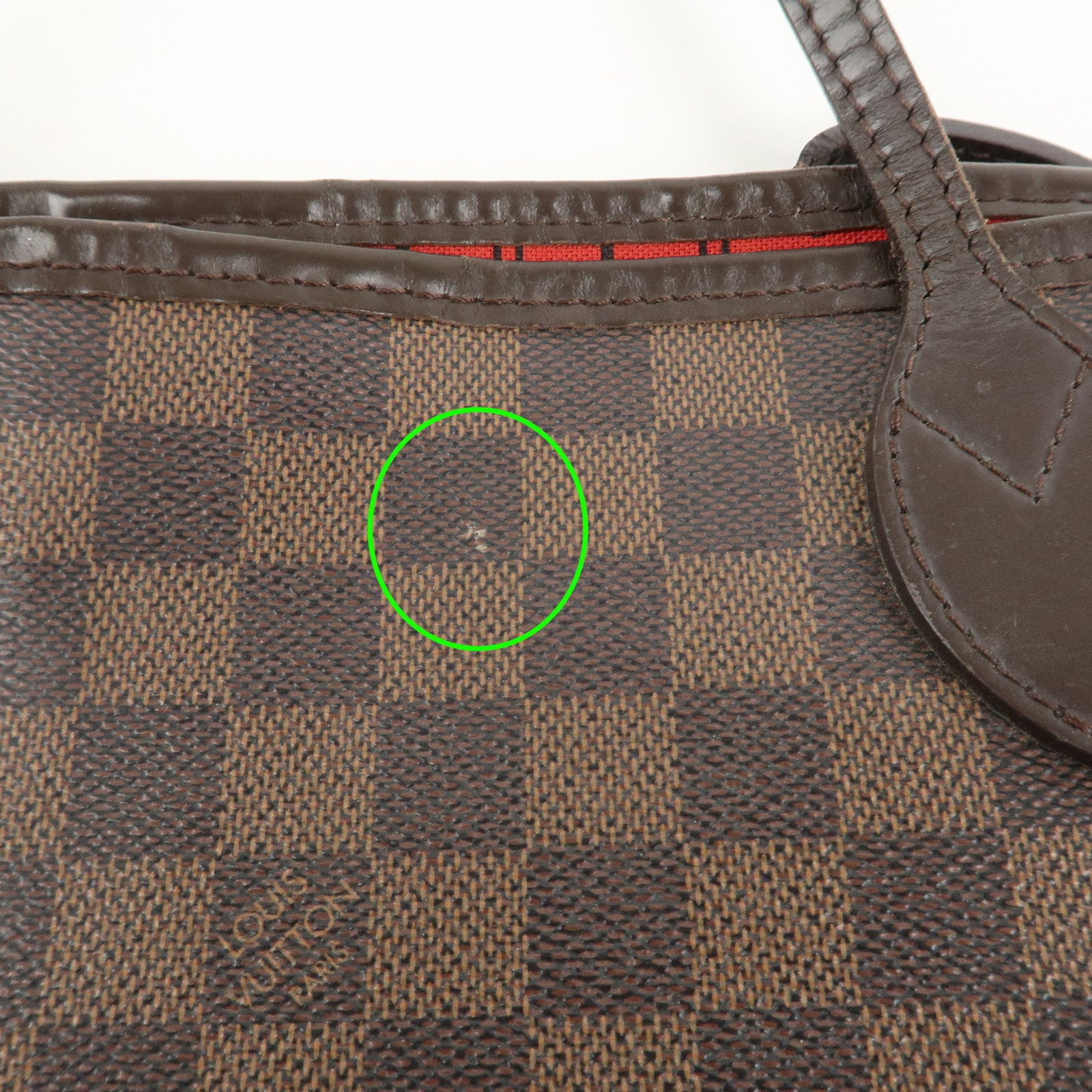 Louis Vuitton Damier Ebene Canvas Neverfull MM Tote Bag N51105 Used