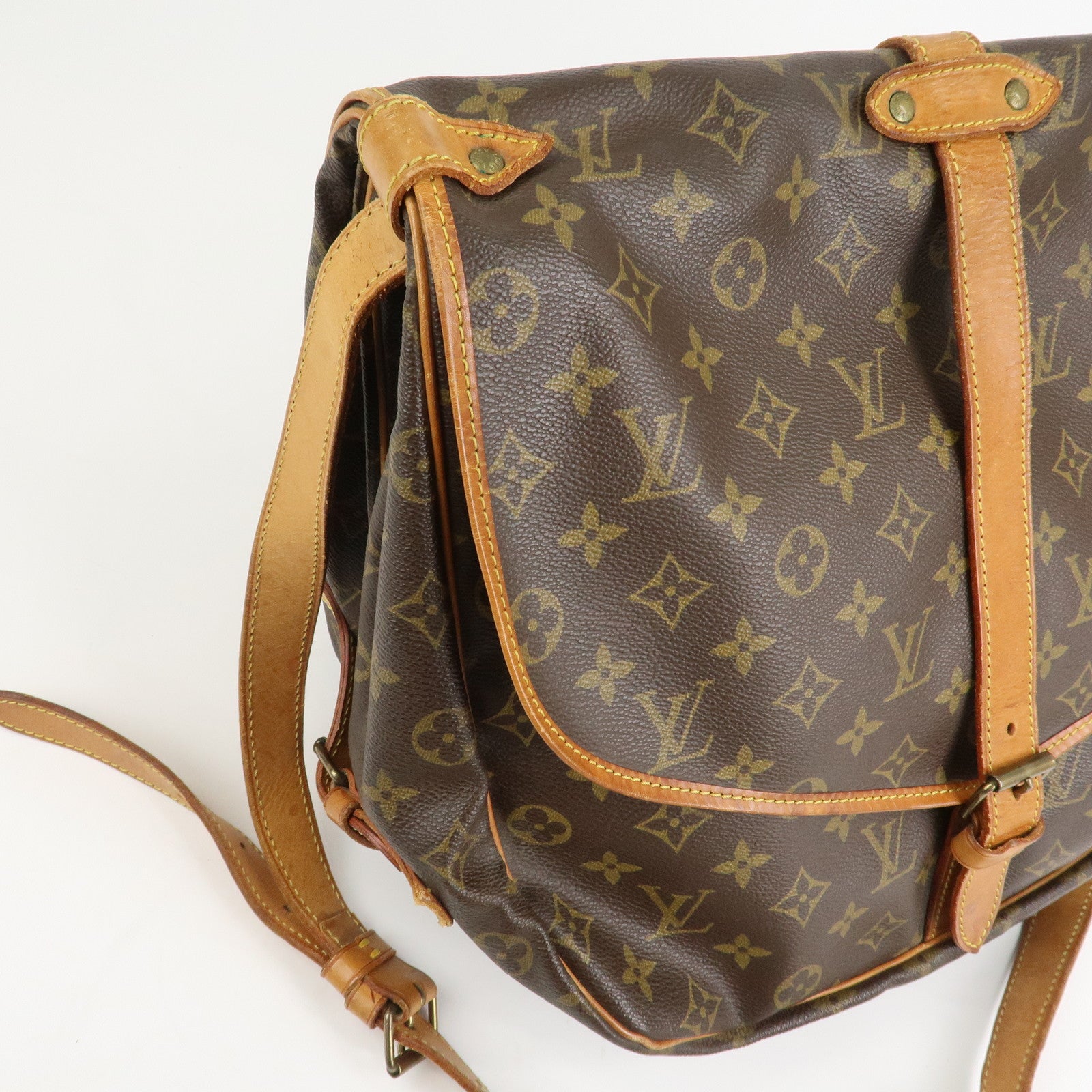 Louis Vuitton Monogram Saumur 35 Shoulder Bag Brown M42254