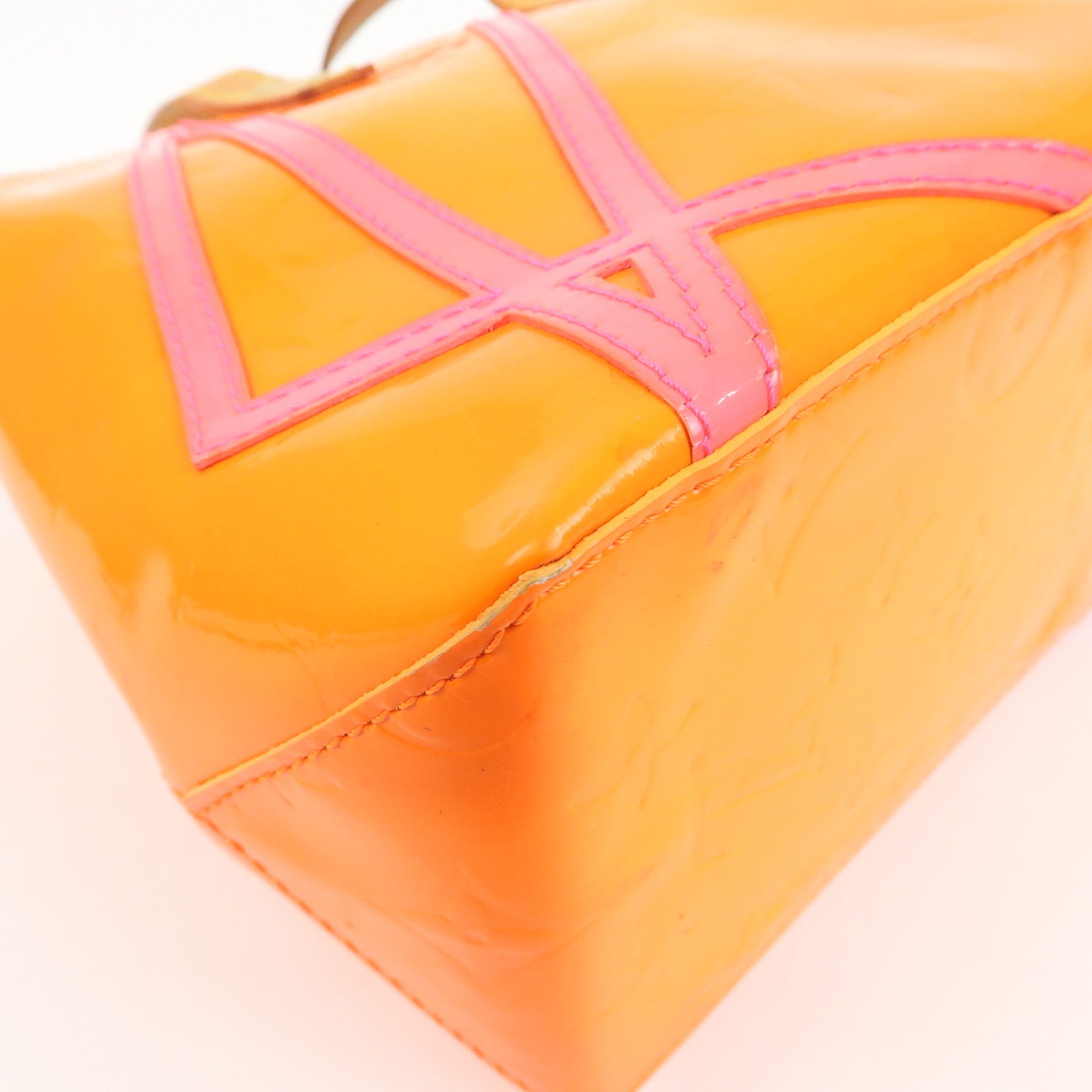 Louis Vuitton Monogram Vernis Leather Lead PM Hand Bag Orange