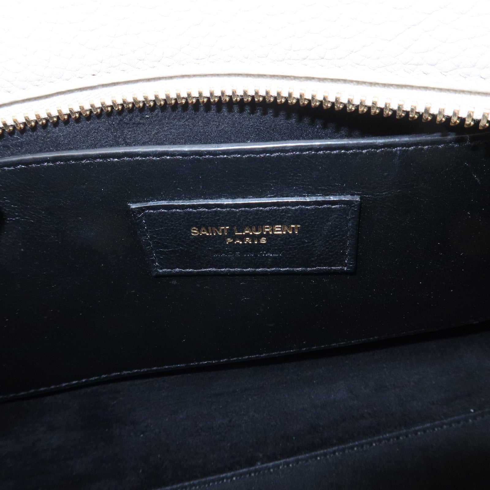 SAINT LAURENT Duffle Lock Leather 2Way Bag Hand Beige