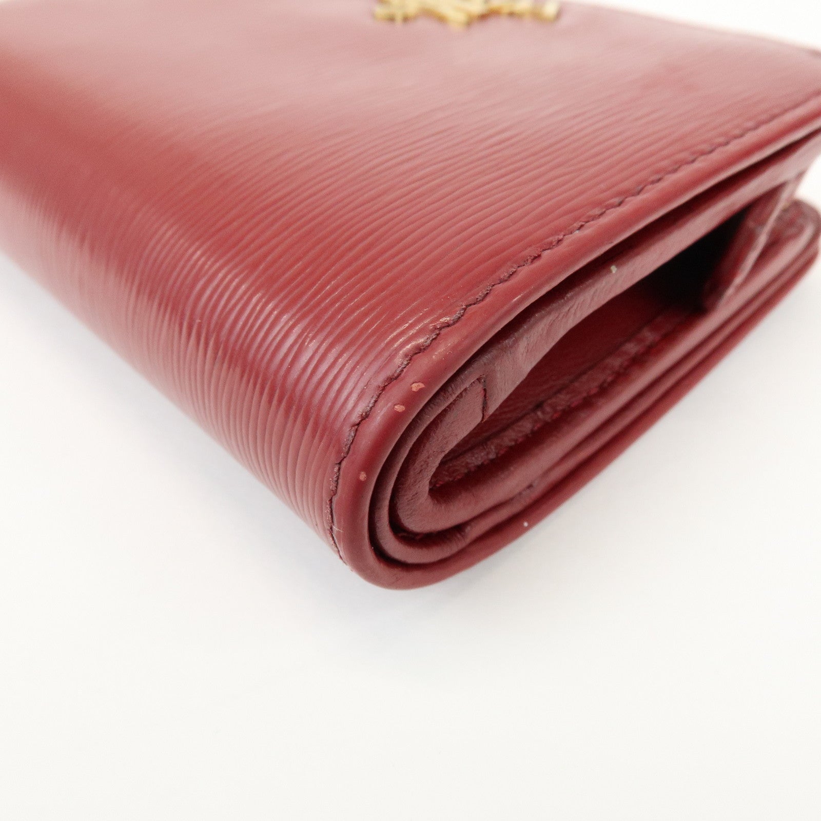 PRADA Vitello Move Leather Compact Bi-fold Wallet Red 1ML018