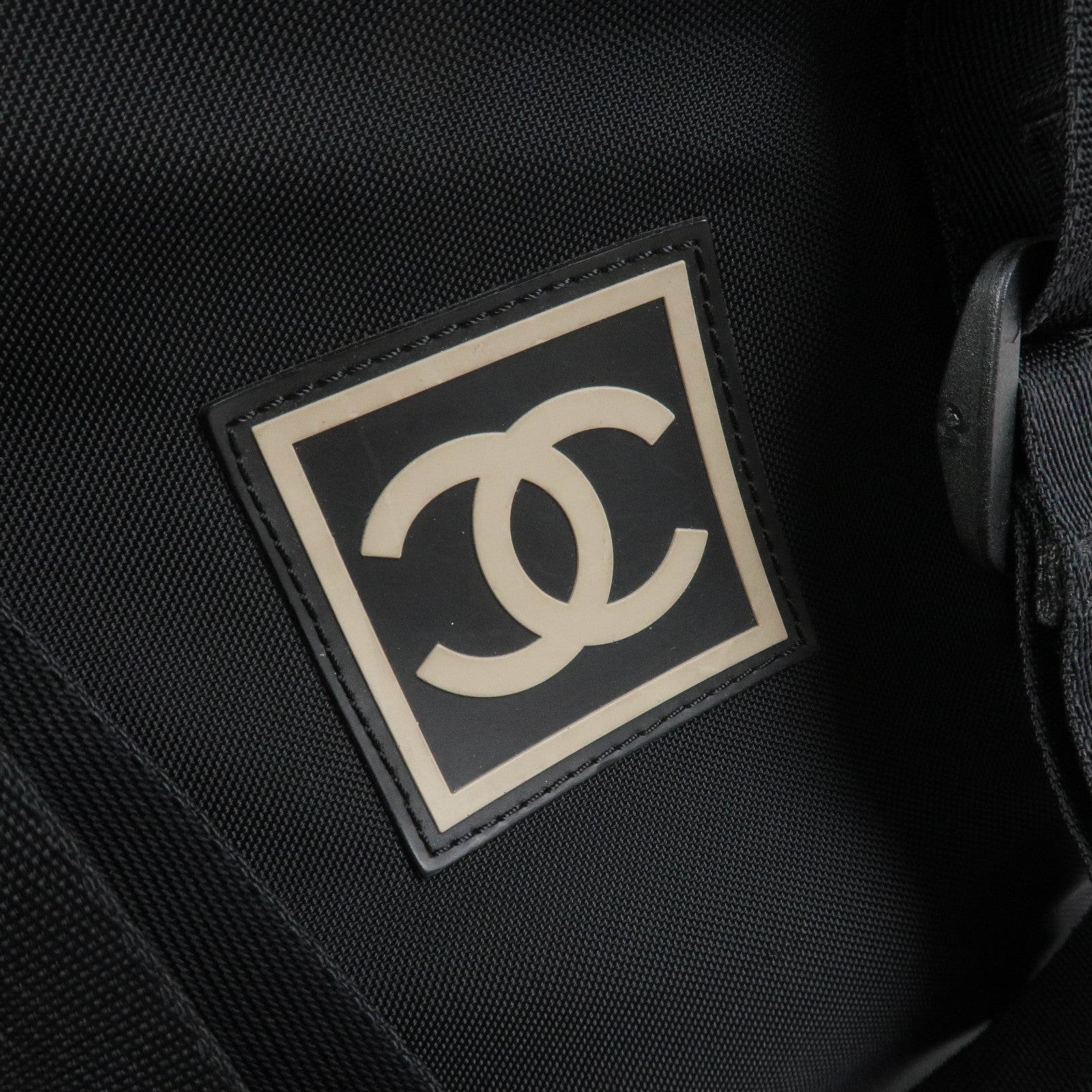 CHANEL COCO Mark Sport Line Nylon Boston Bag Shoulder Bag Black