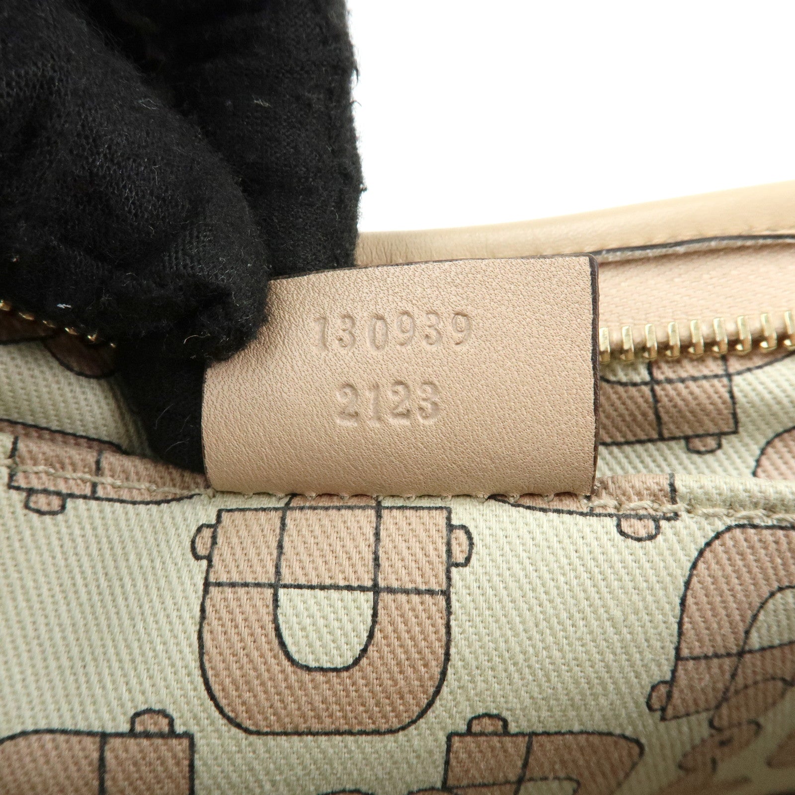 GUCCI Abbey Guccissima Leather Hand Bag Shoulder Bag Beige 130939