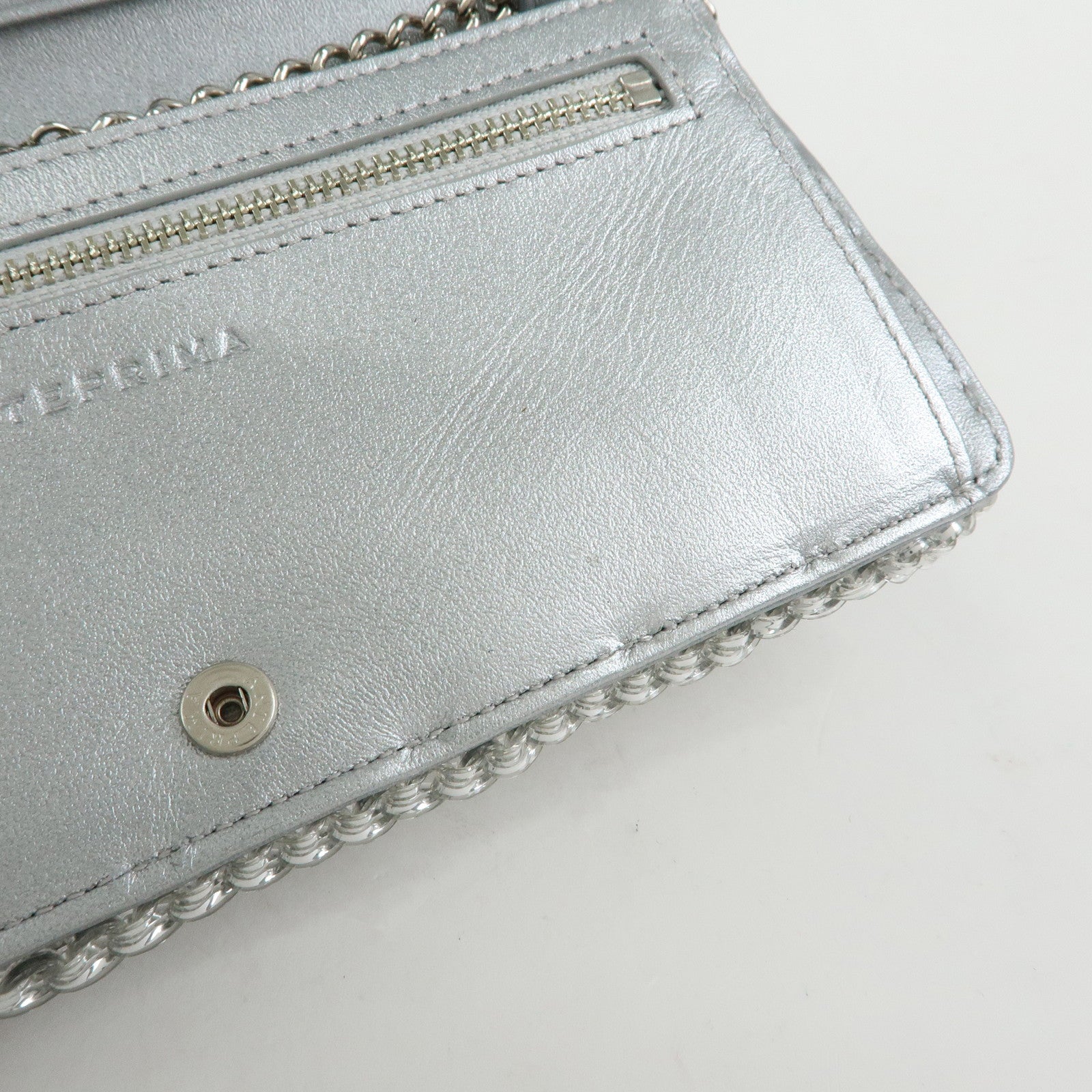 ANTEPRIMA PVC Wire Chain Pearl Hand Bag Long Wallet Silver