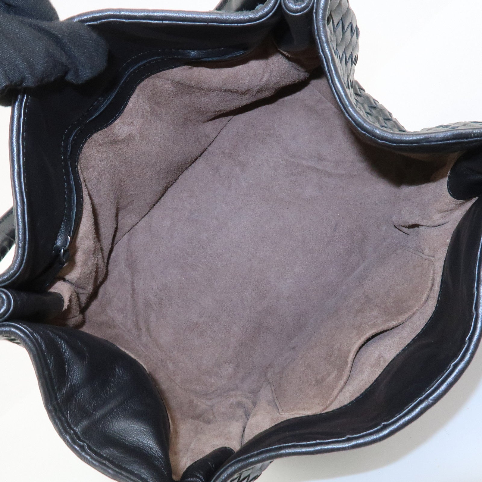 BOTTEGA VENETA Intrecciato Leather Tote Bag Hand Bag Black