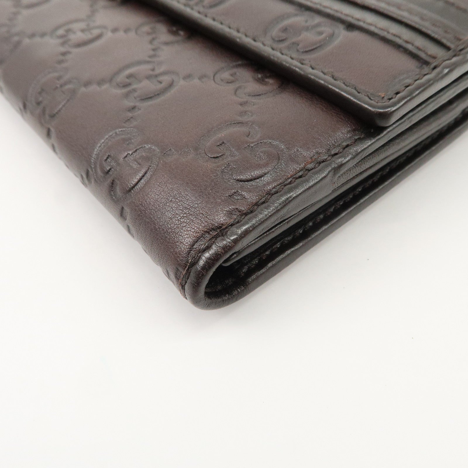 GUCCI Guccissima Mayfair Leather W Hook Long Bi-fold Wallet 256933 Used