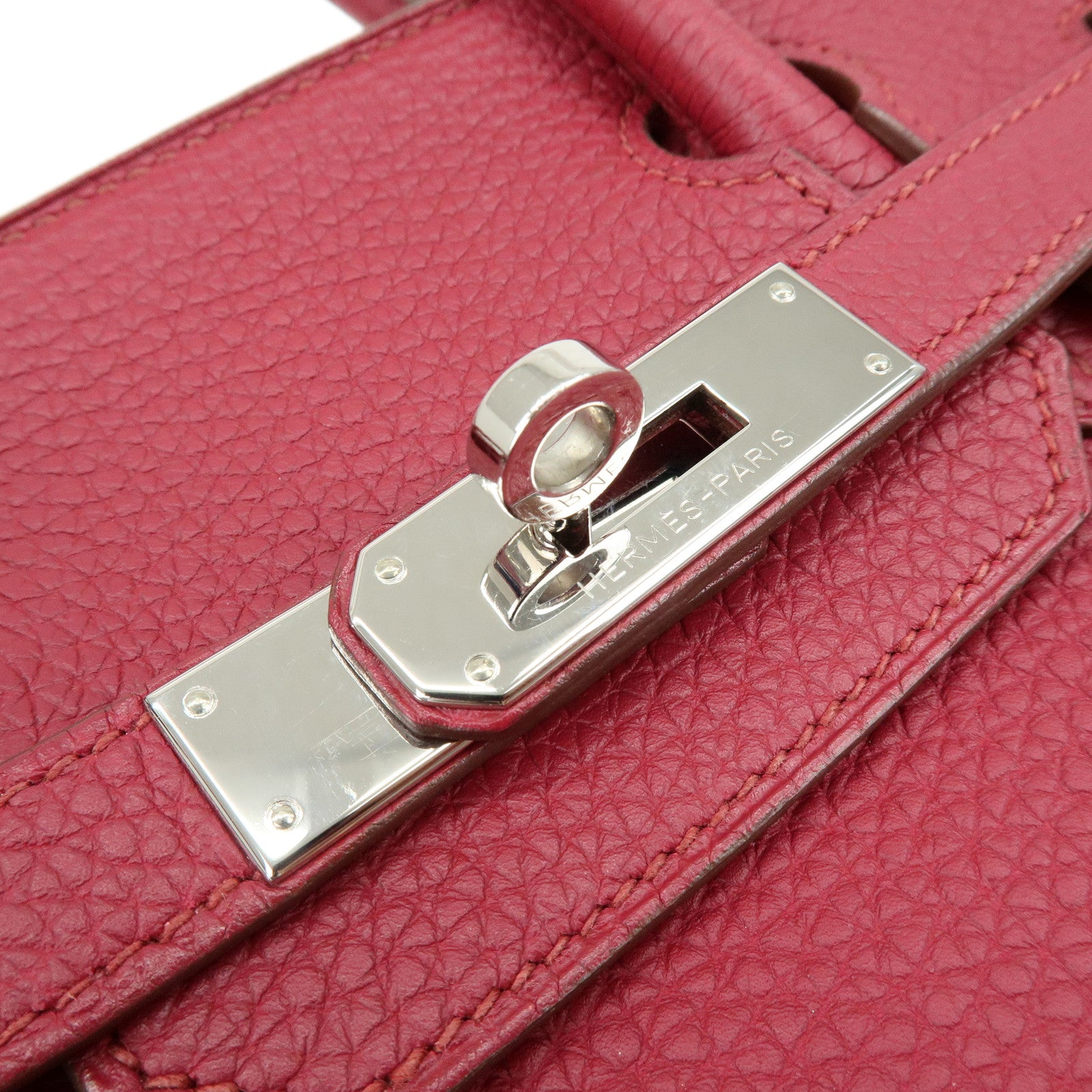 HERMES Birkin 30 Taurillon Clemence Hand Bag Rose Wood