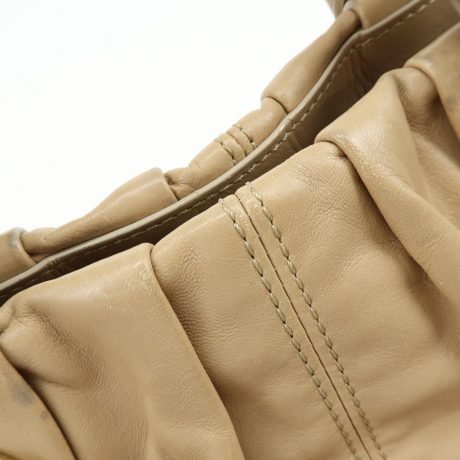 CELINE Macadam Leather 2WAY Bag Hand Bag Shoulder Bag Beige