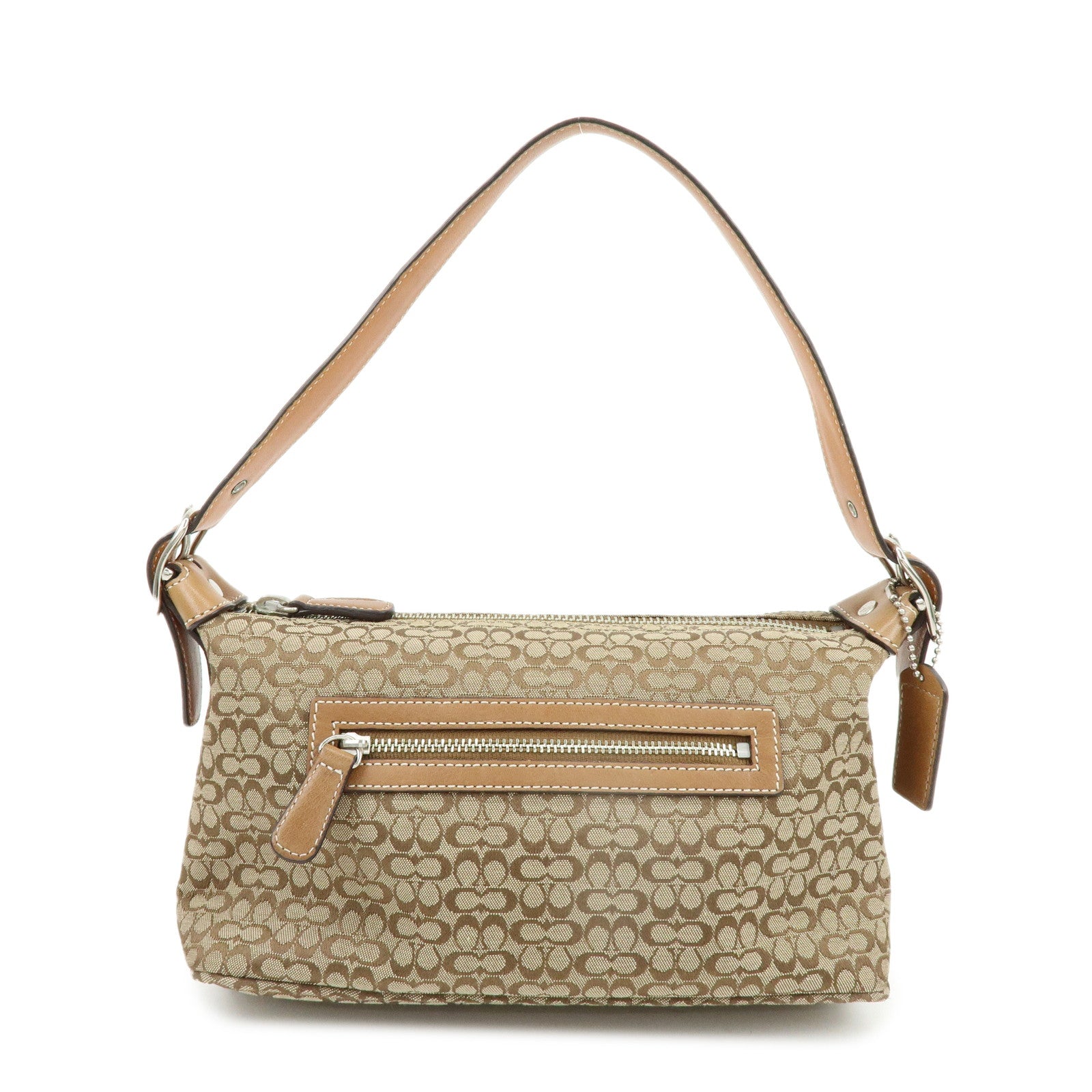 COACH Signature Canvas Leather Hand Bag Shoulder Bag Brown