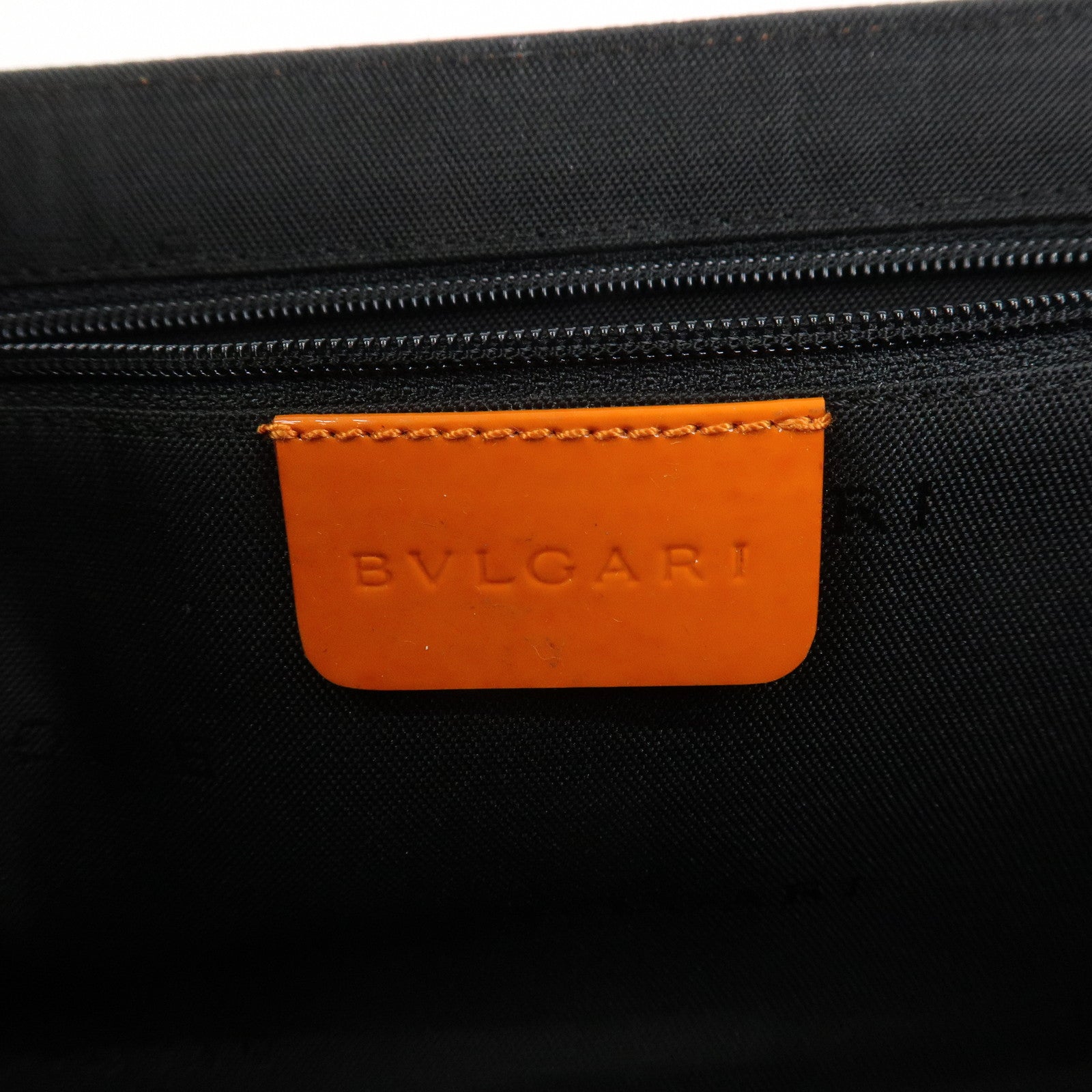 BVLGARI Patent Leather Shoulder Bag Hand Bag Orange