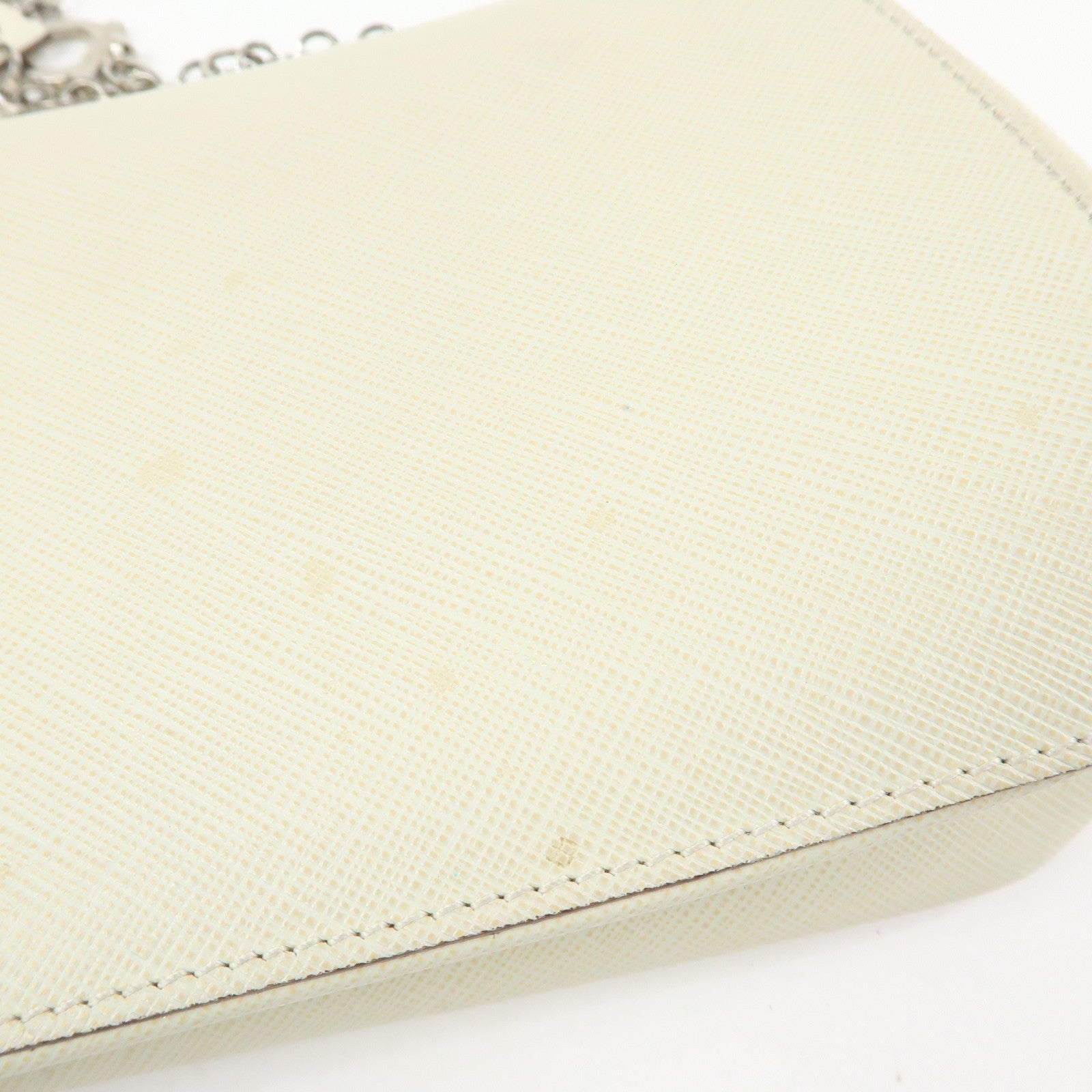 Ferragamo Gancini Leather Chain Shoulder Bag Crossbody Bag Ivory