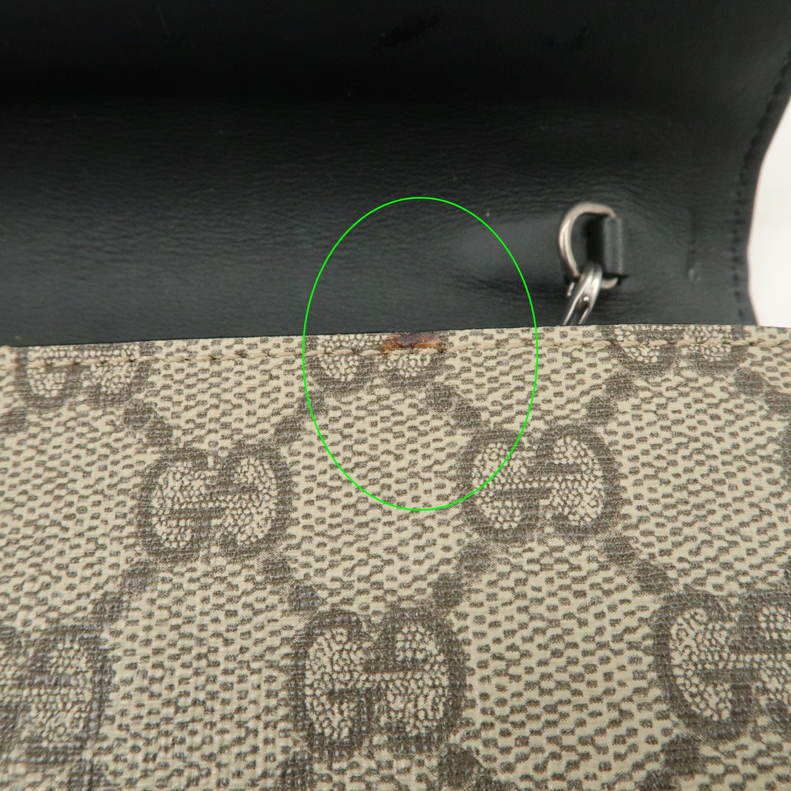 GUCCI Dionysus GG Supreme Chain Shoulder Bag Beige Used