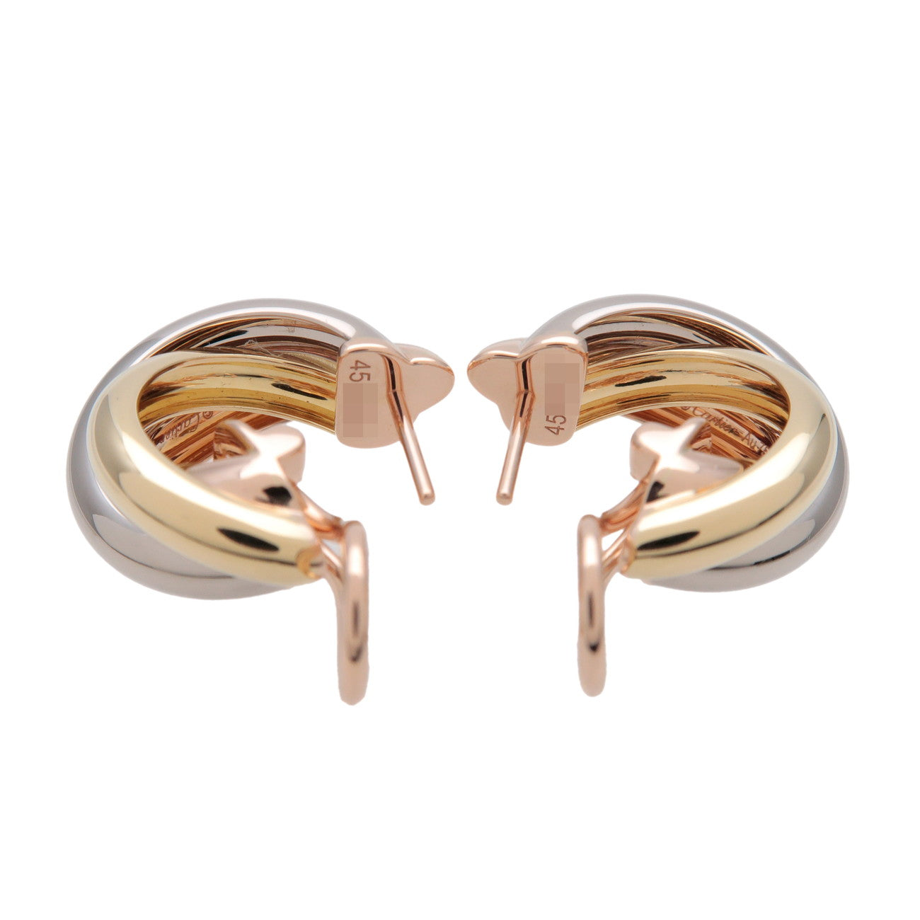 Cartier Trinity Classic Earrings K18 750YG/PG/WG