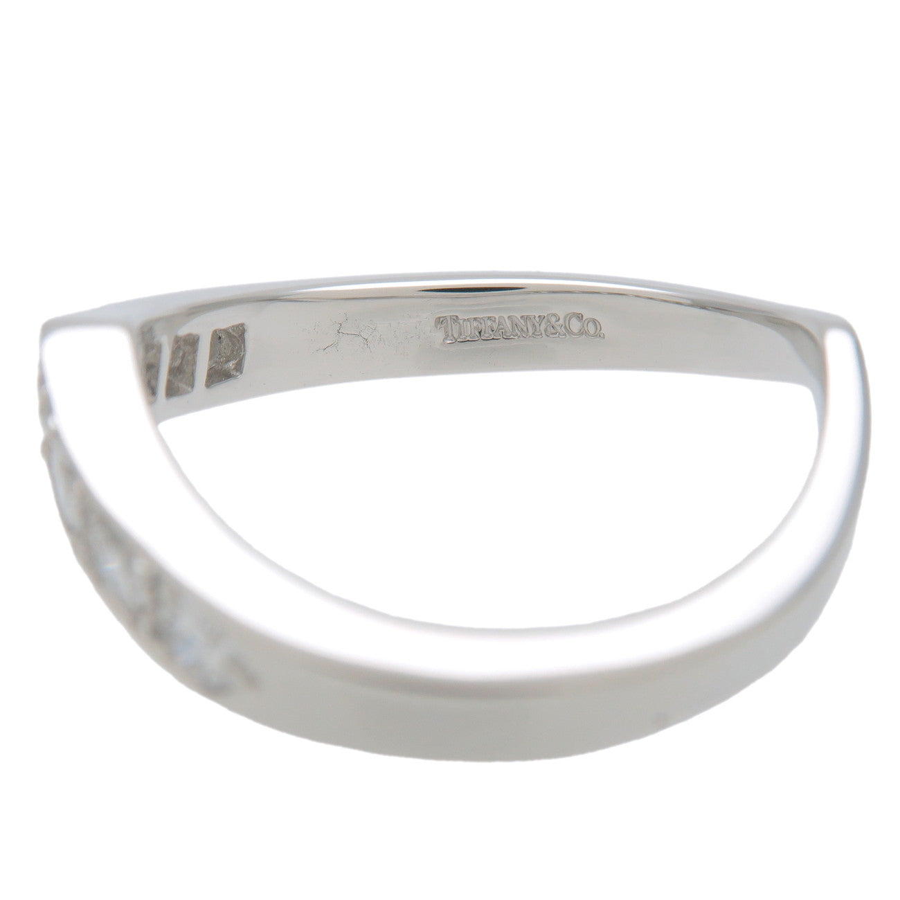 Tiffany & Co V Band Diamond Ring PT950 Platinum US6 EU51.5 HK13 Used