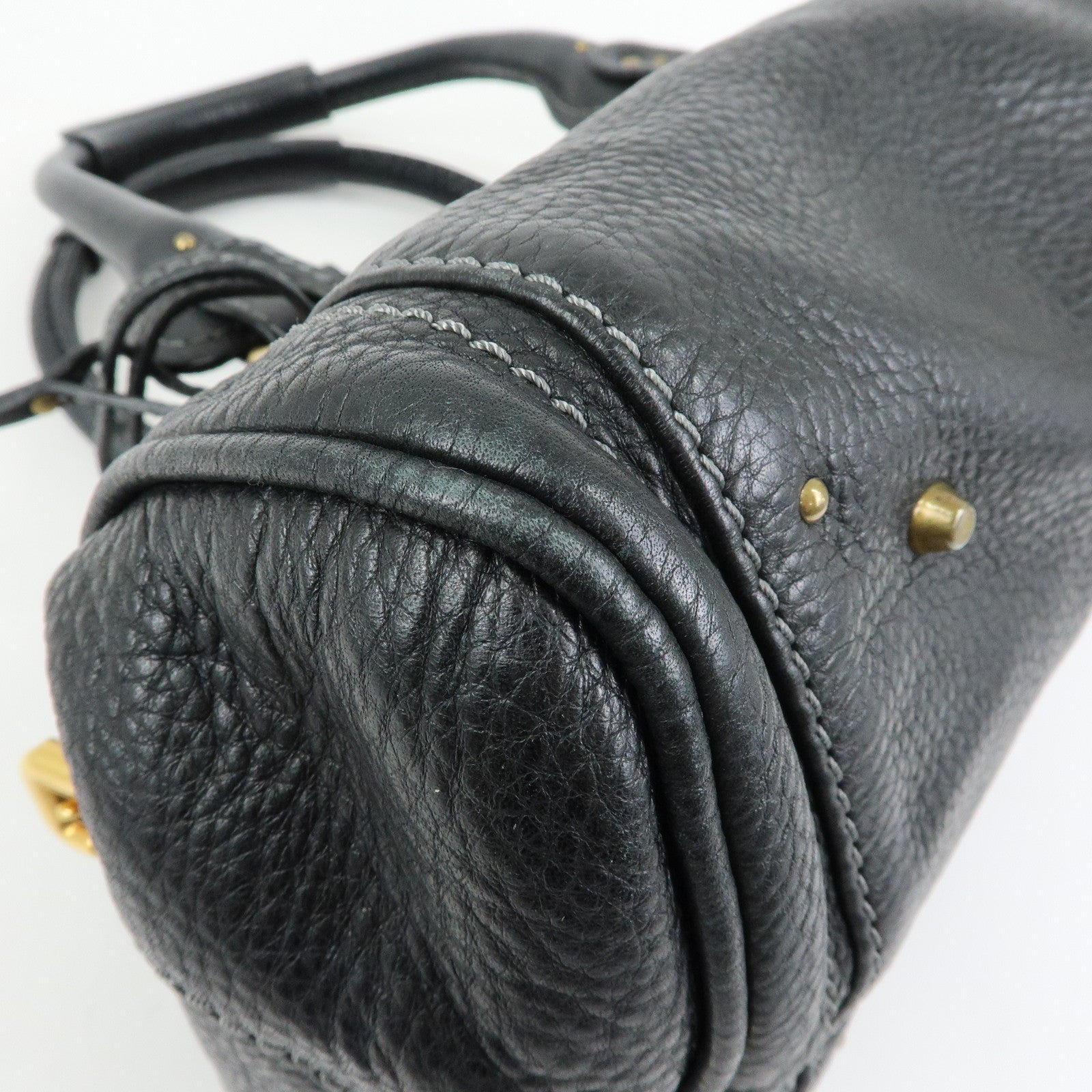 Chloe Paddington Leather Tote Bag Shoulder Bag Hand Bag Black