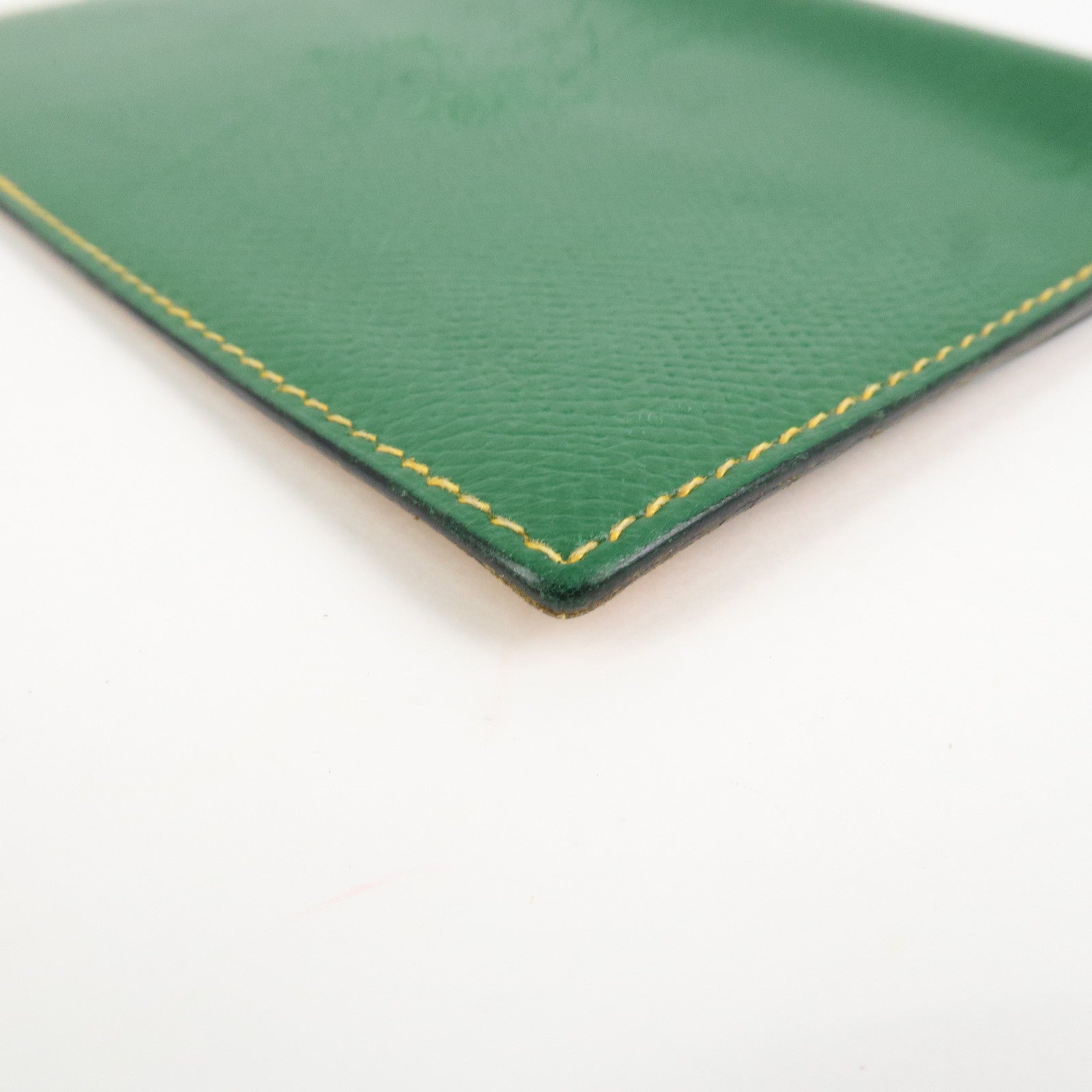 HERMES Leather Logo 〇Y Stamped Agenda PM Planner Cover Green