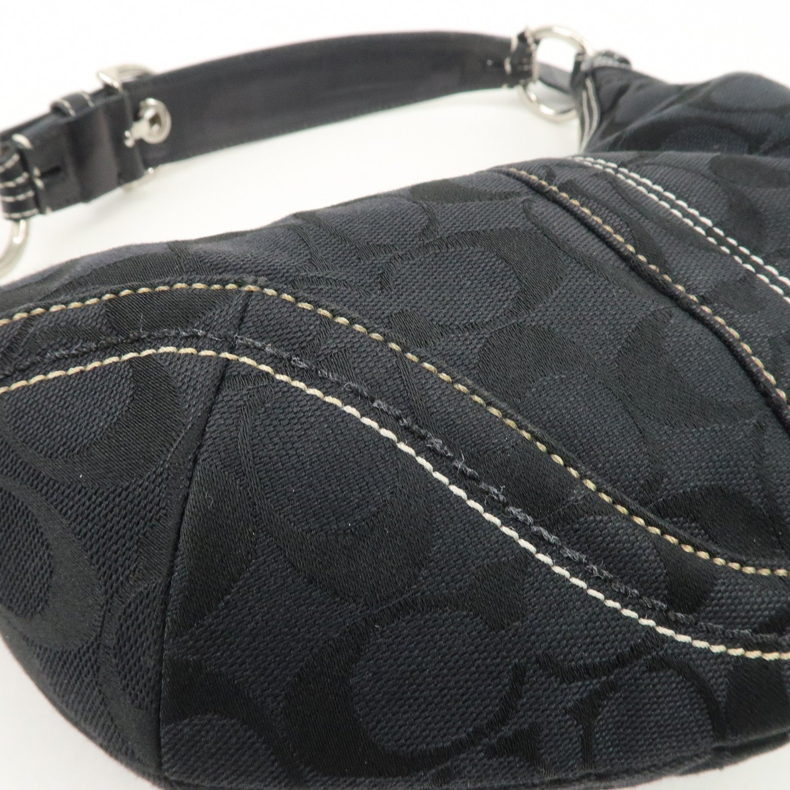 COACH Set of 2 Leather Canvas Shoulder Bag Black Lavender Beige Used