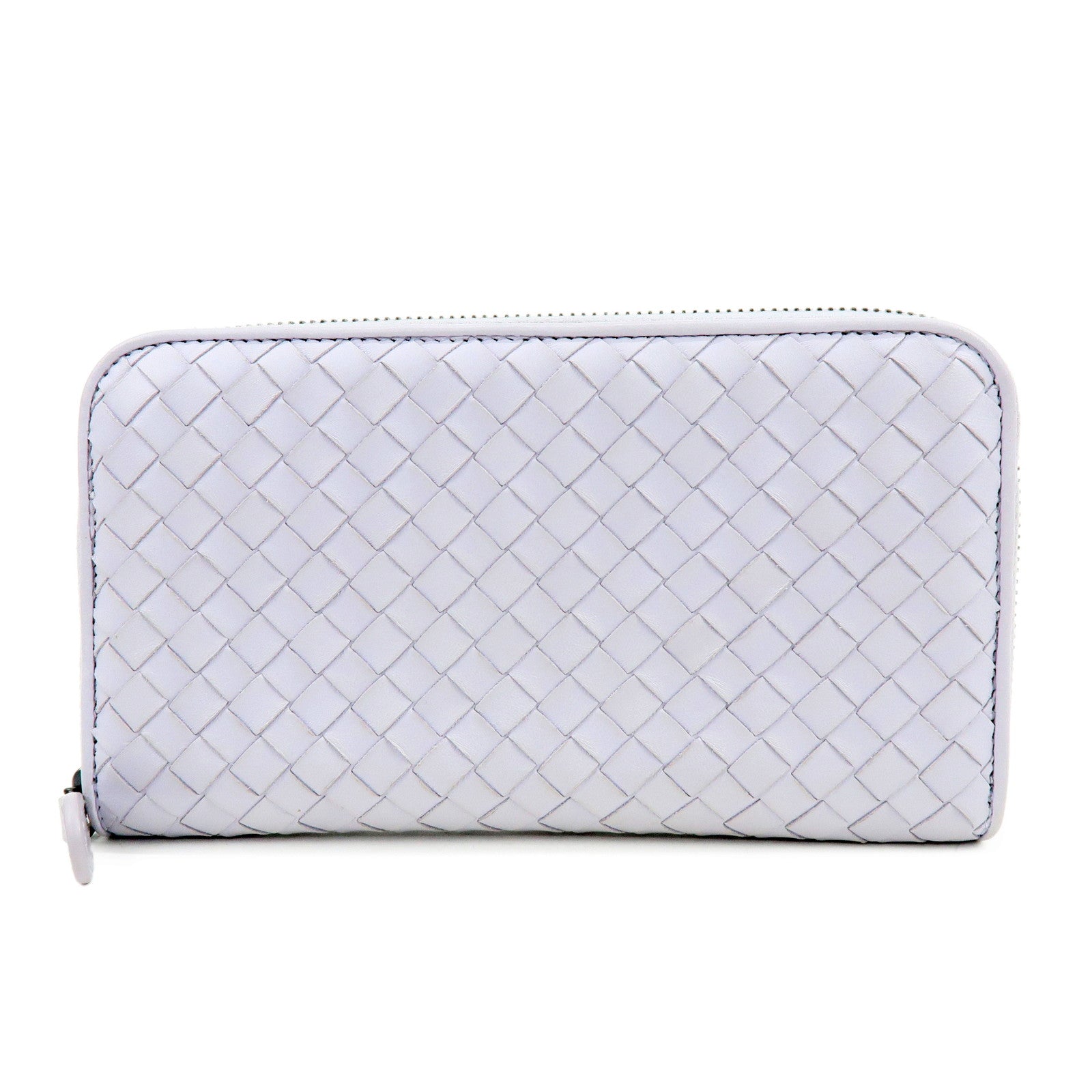 BOTTEGA VENETA Intrecciato Round Zippy Long Wallet Purple 114076