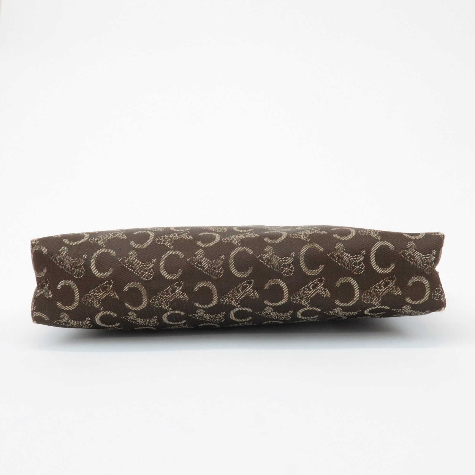CELINE C Macadam Canvas Leather Pouch Brown