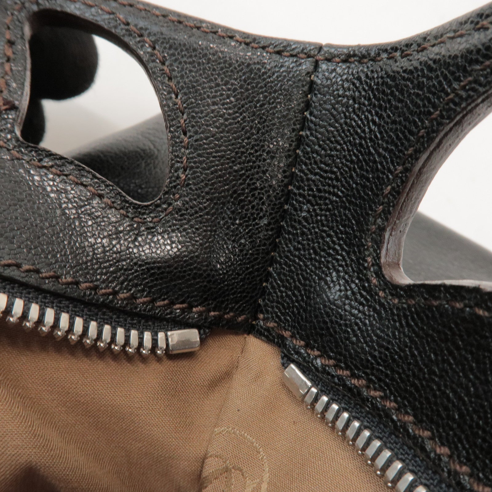 Cartier Marcello de Cartier Leather Hand Bag Tote Bag Black