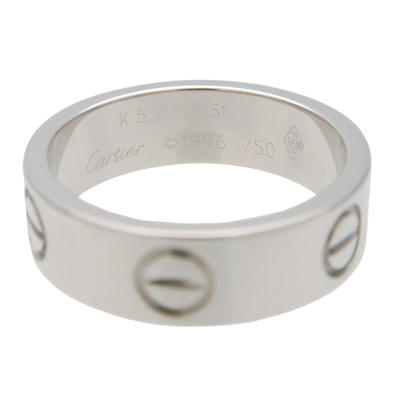 Cartier Love Ring K18 750WG White Gold #51 US5.5 EU51 HK12