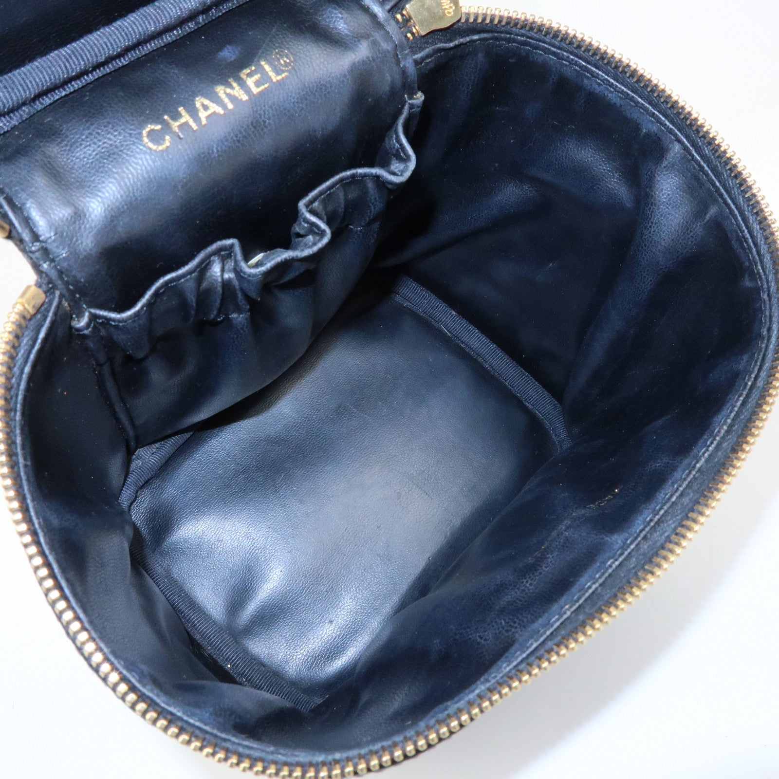 CHANEL COCO Mark Caviarskin Vanity Bag Hand Bag Black A01998