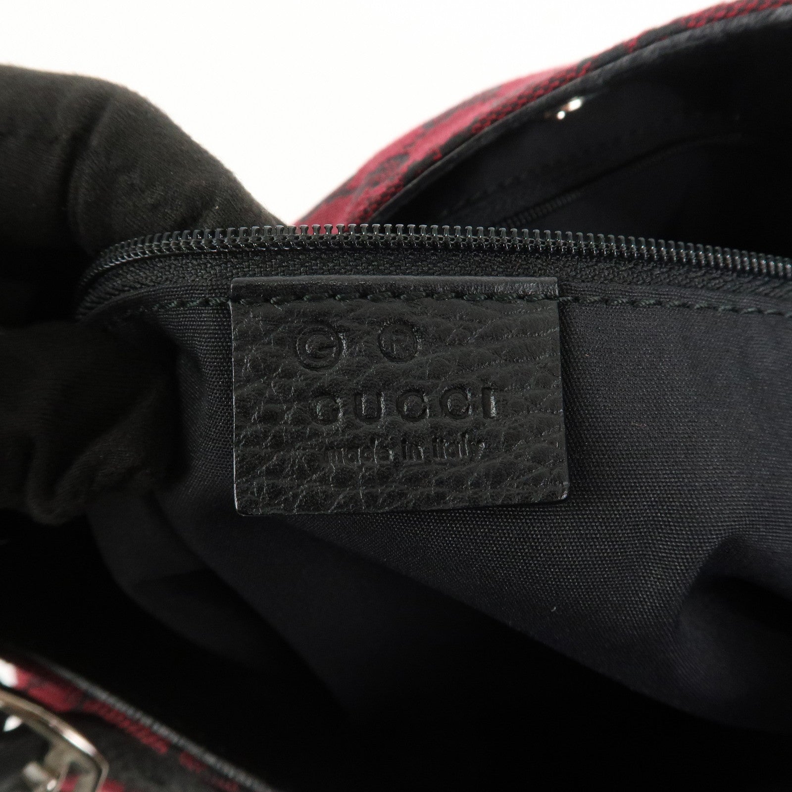 GUCCI GG Canvas Leather Shoulder Bag Red Black 272389