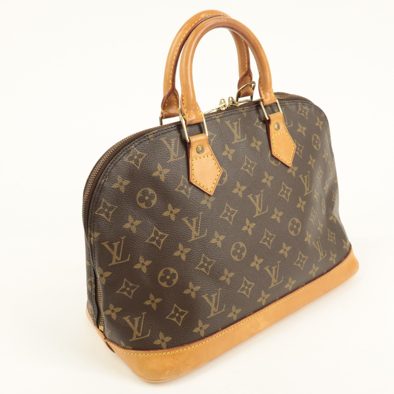Louis Vuitton Monogram Alma Hand Bag Brown M51130 Used