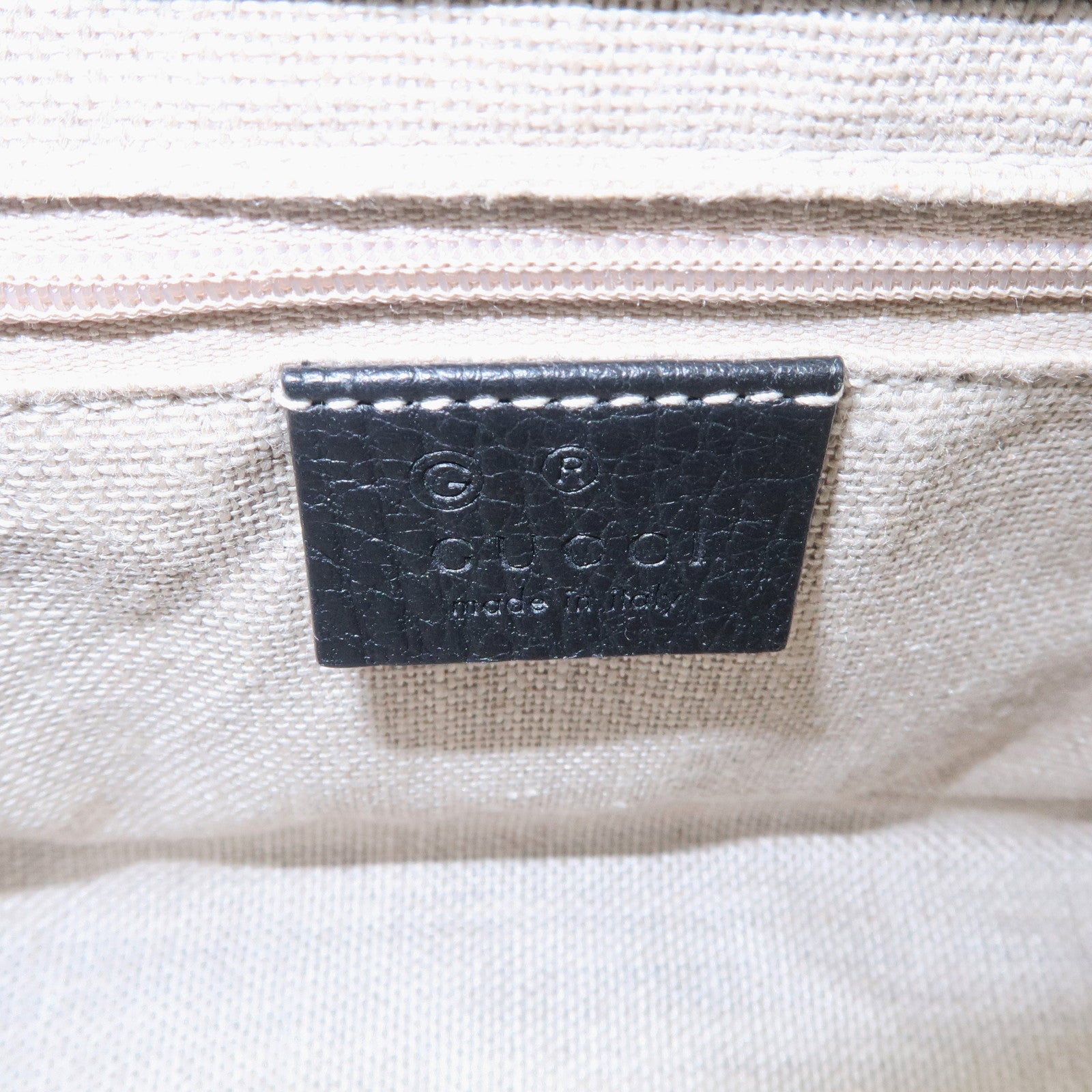 GUCCI Interlocking G Leather Chain Shoulder Bag Black 607720 Used