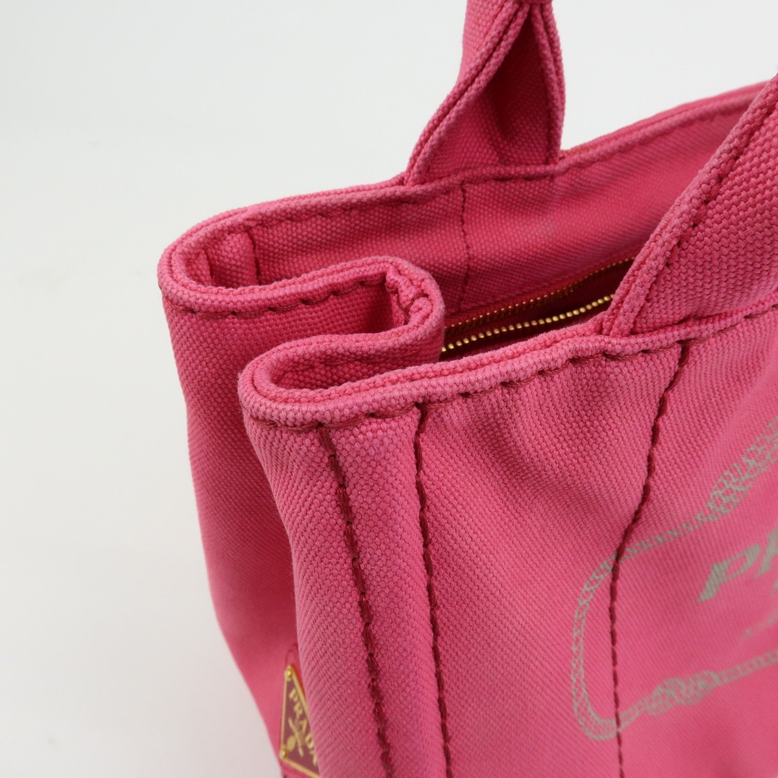 PRADA Triangle Logo Canapa Mini 2Way Hand Shoulder Bag Pink B2439G