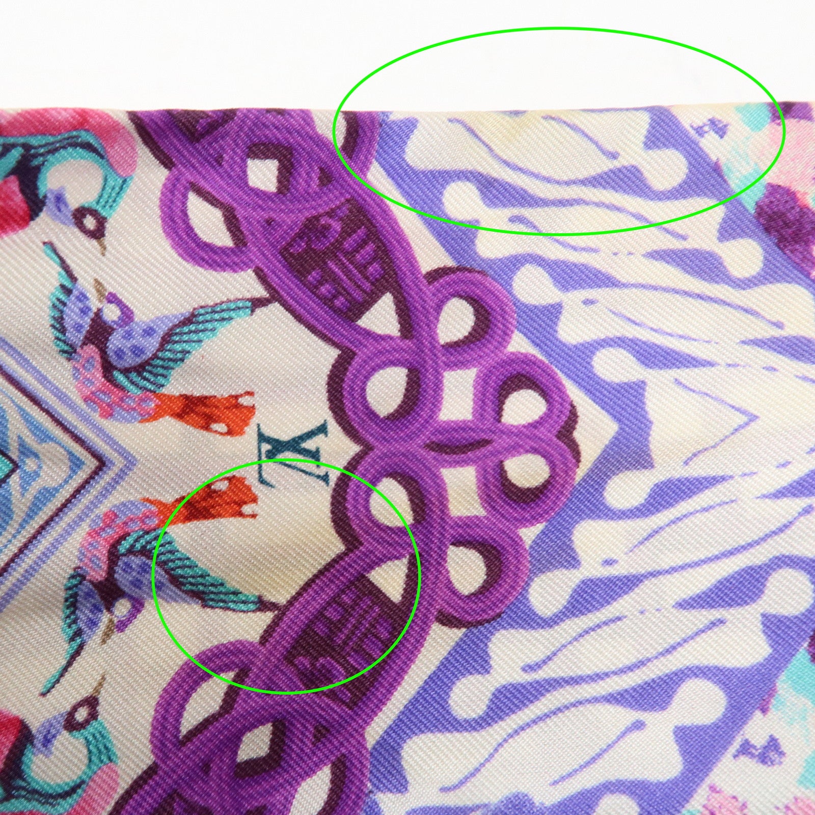 Louis Vuitton 100% Silk Bandeau Multicolor Purple Scarf Used