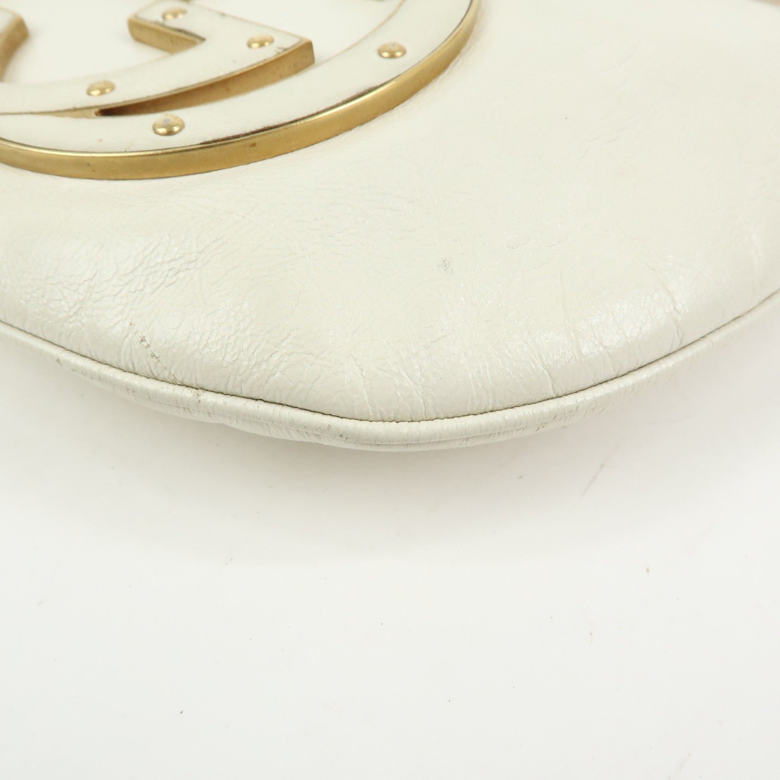 GUCCI Interlocking G Leather Hand Bag Shoulder Bag Ivory 121552