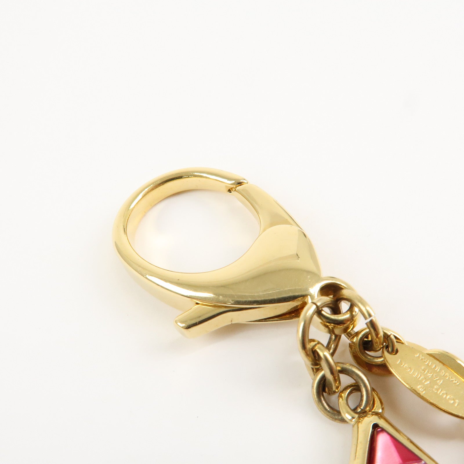 Louis Vuitton Bijou Sac Mosaic Bag Charm Flower Gold Pink M66882 Used