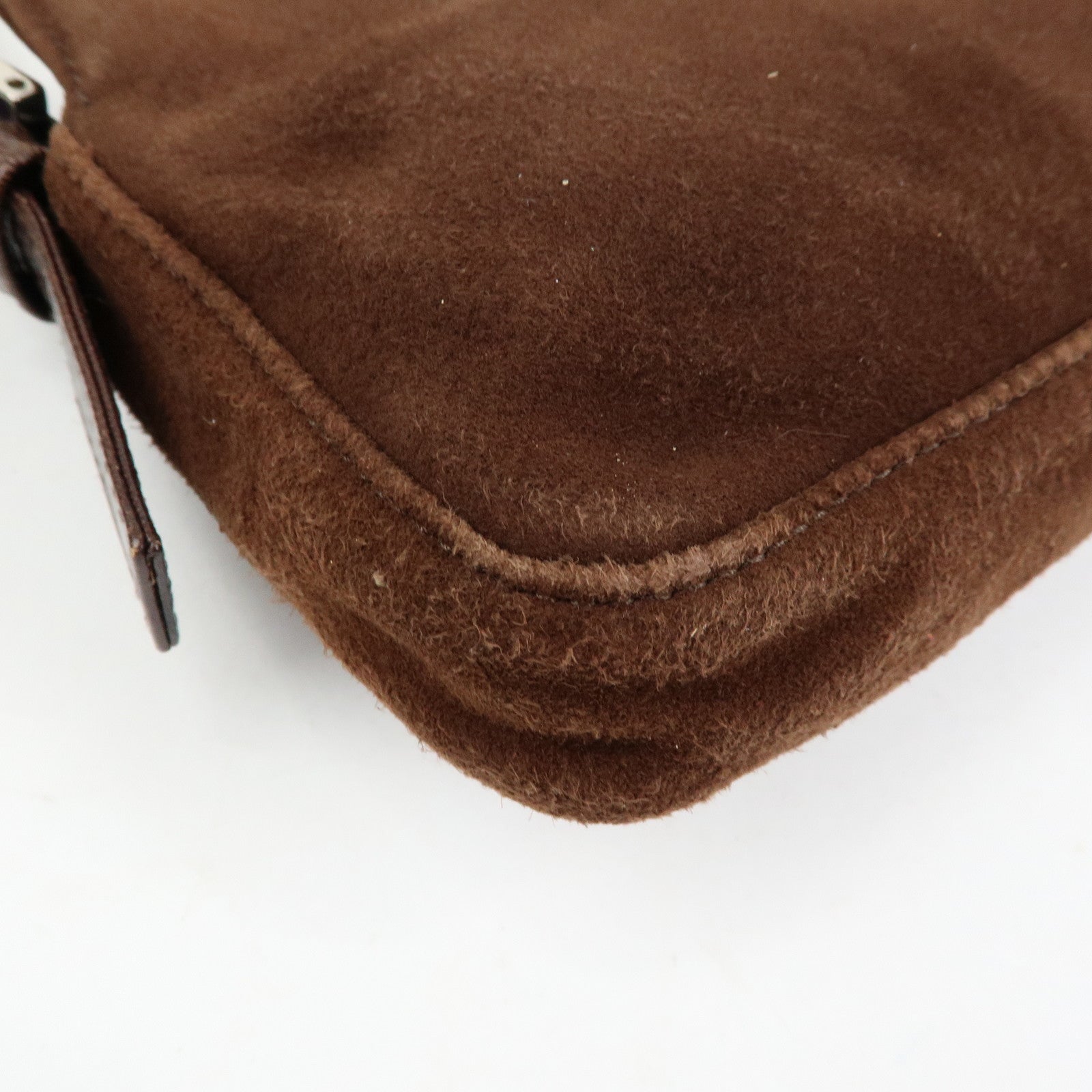 FENDI Suede Leather Shoulder Bag Hand Bag Brown 26568