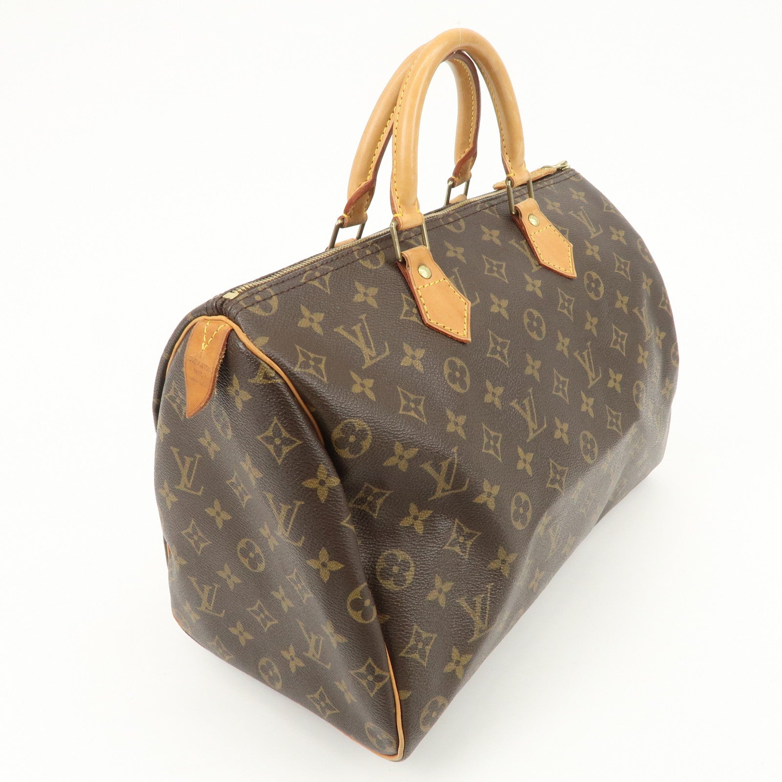 Louis Vuitton Monogram Speedy 35 Boston Bag Brown M41524