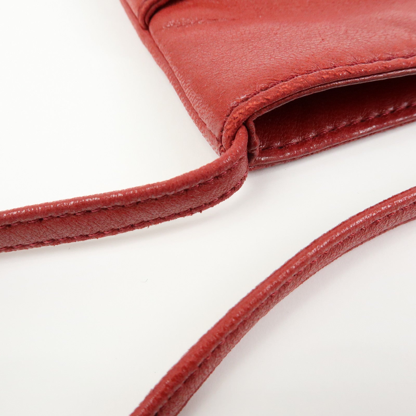 LOEWE Anagram Nappa Leather Shoulder Bag Crossbody Bag Red