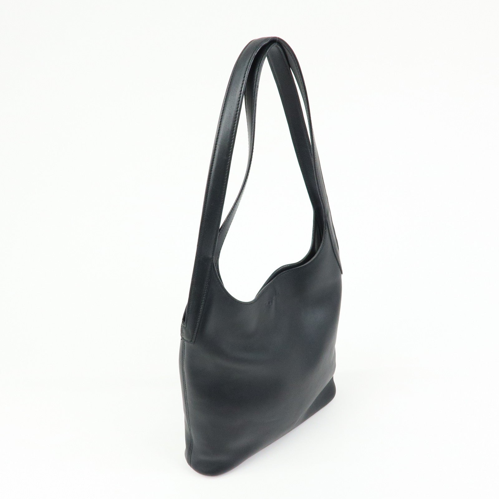 LOEWE Logo Leather Shoulder Bag Hand Bag Black