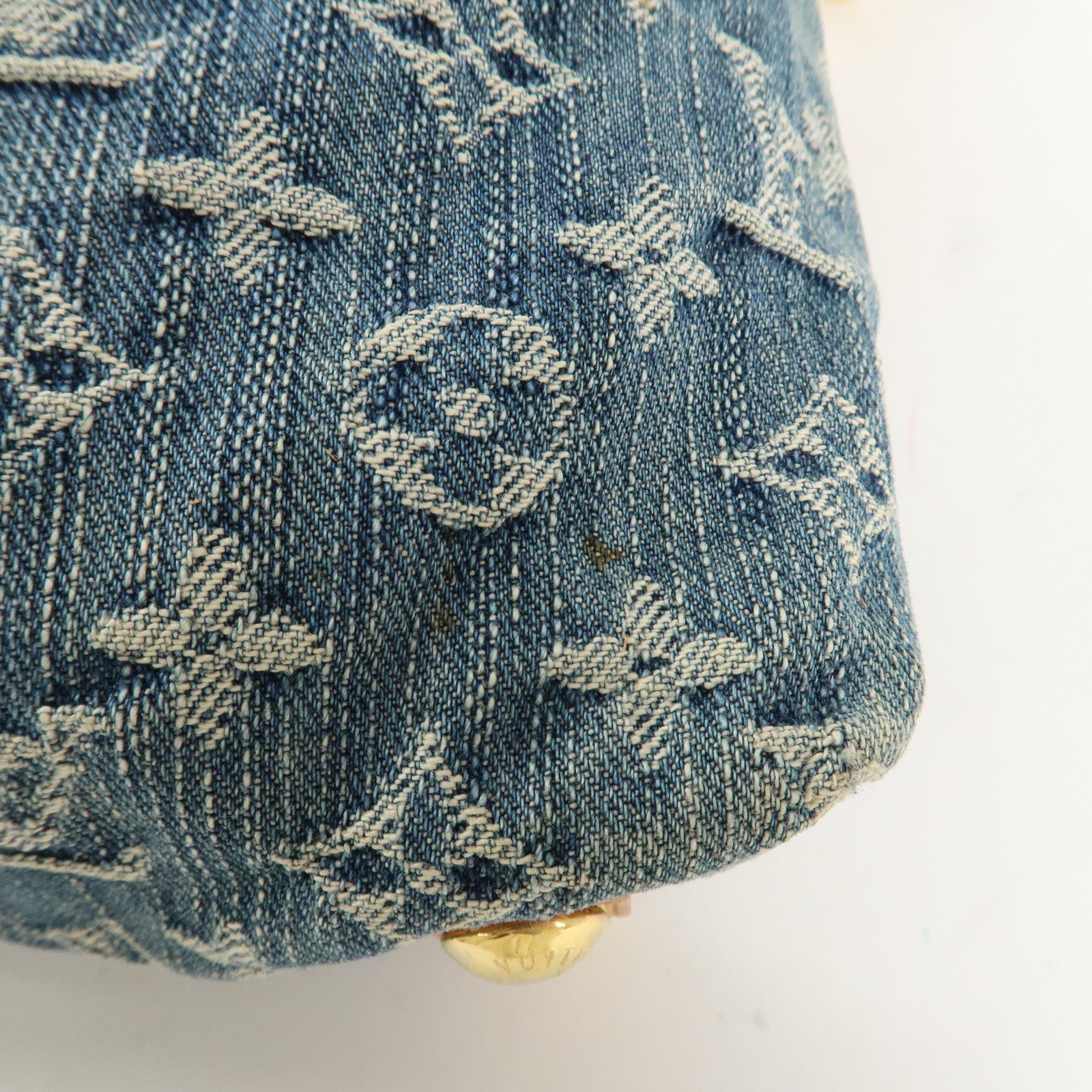 Louis Vuitton Monogram Denim Baggy PM 2Way Shoulder Bag Blue M95049 Used