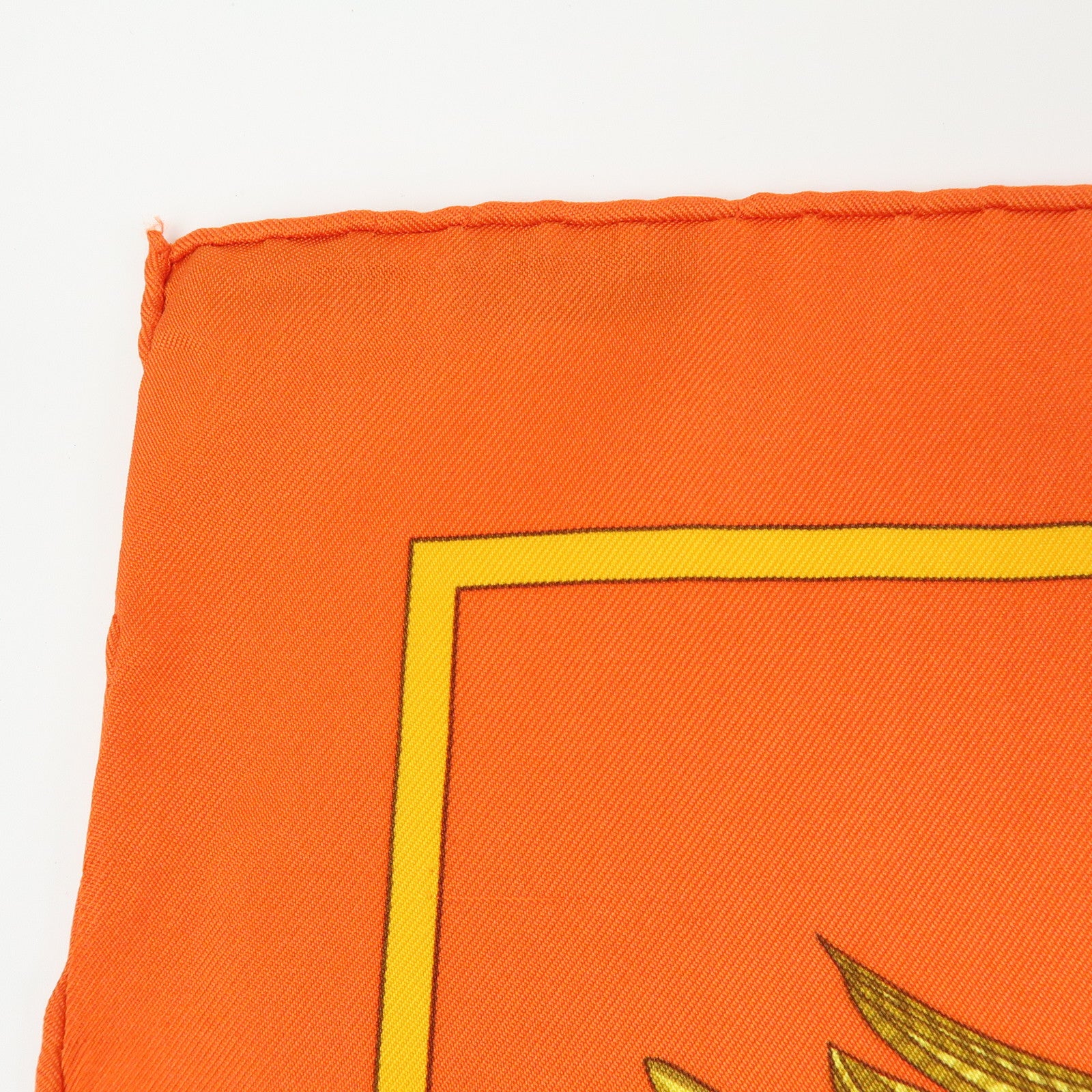 HERMES Carre 90 Silk 100% Scarf IN SALZBURG Orange Gold Brown