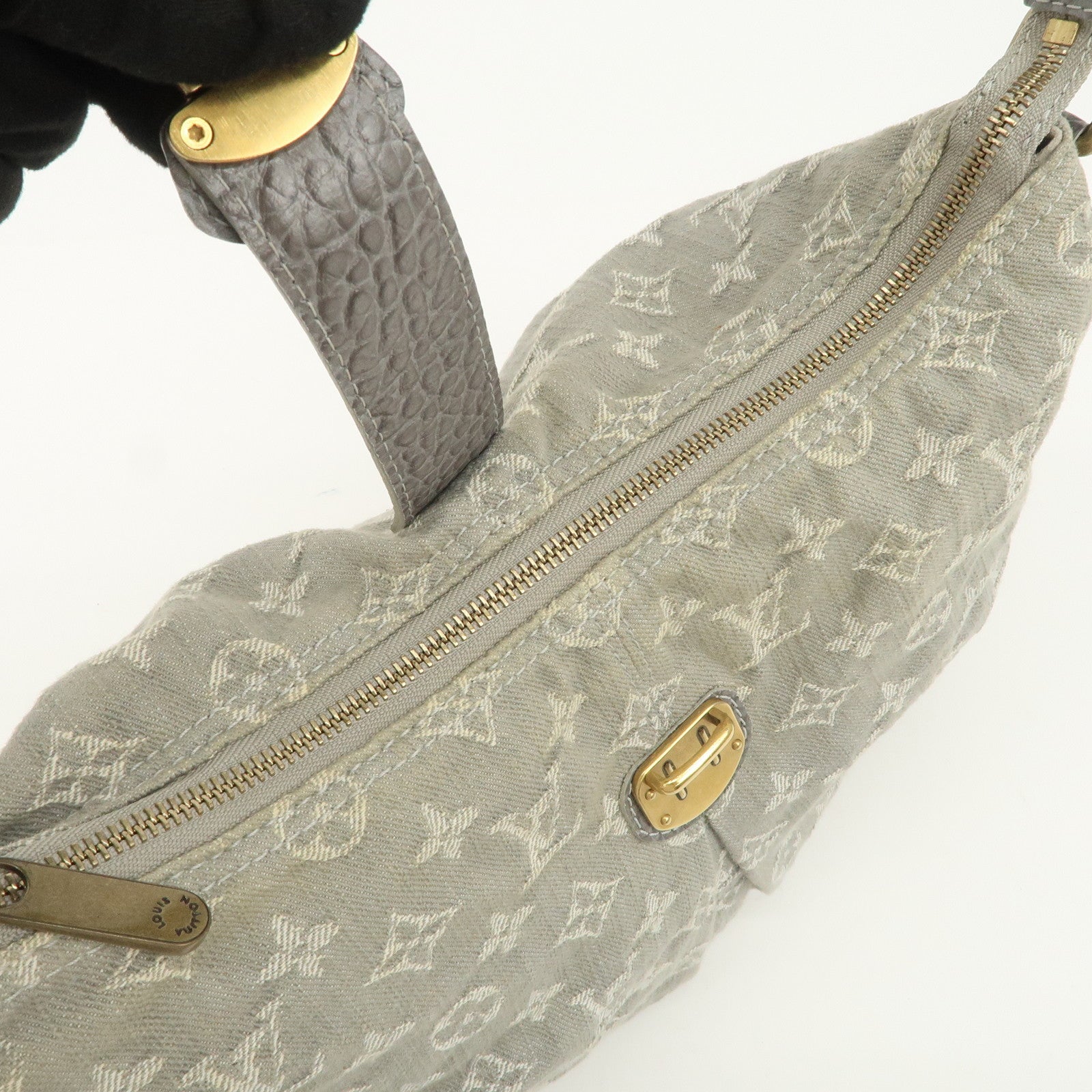 Louis Vuitton Monogram Denim Slightly Shoulder Bag Green M95834