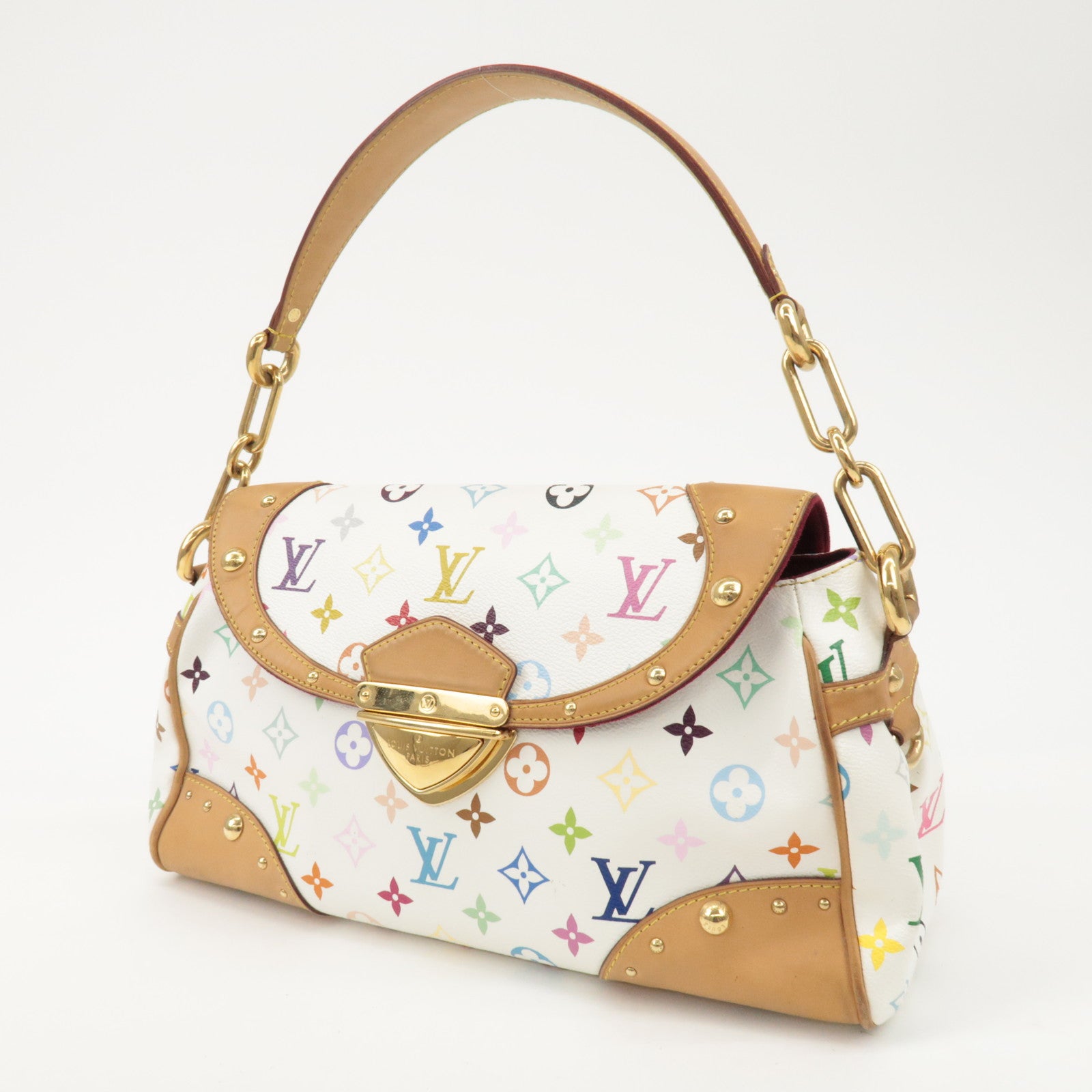 Louis Vuitton Monogram Beverly MM Shoulder Bag Blanc M40203 Used