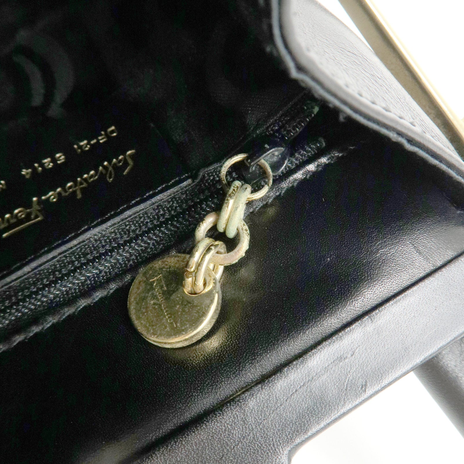 Ferragamo Vara Ribbon Leather 2Way Bag Hand Bag Black