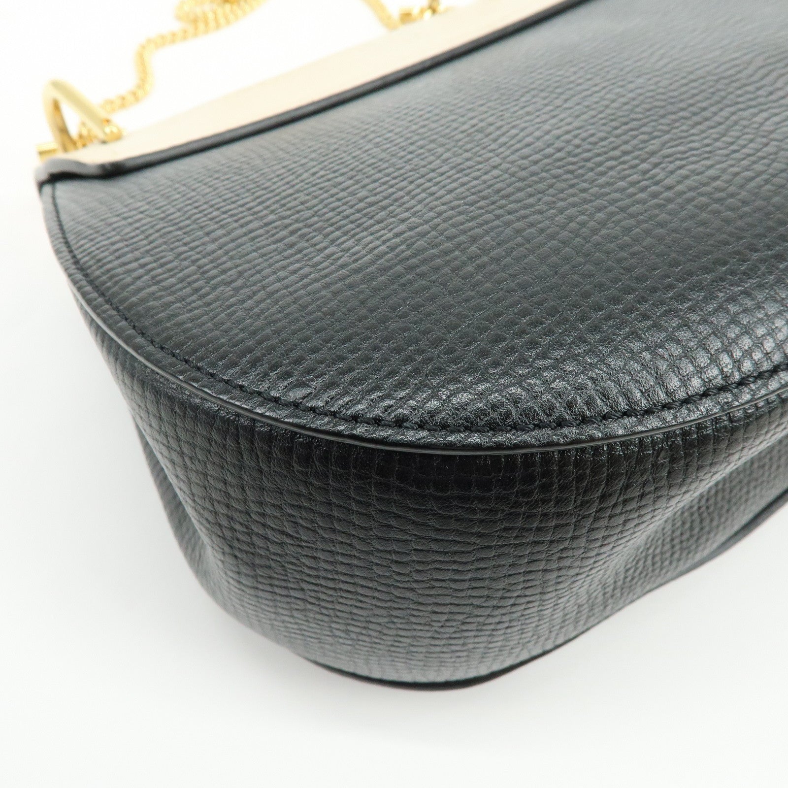 Chloe Drew Leather Shoulder Bag Crossbody Bag Black Ivory